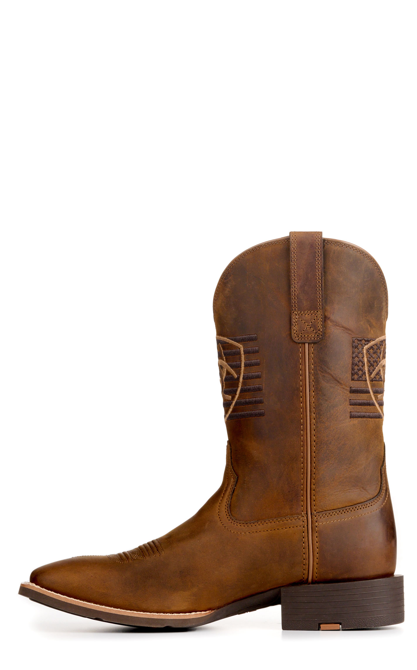 Ariat Men's Distressed Brown Sport Freedom Wide Square Toe Cowboy Boots - Image 1