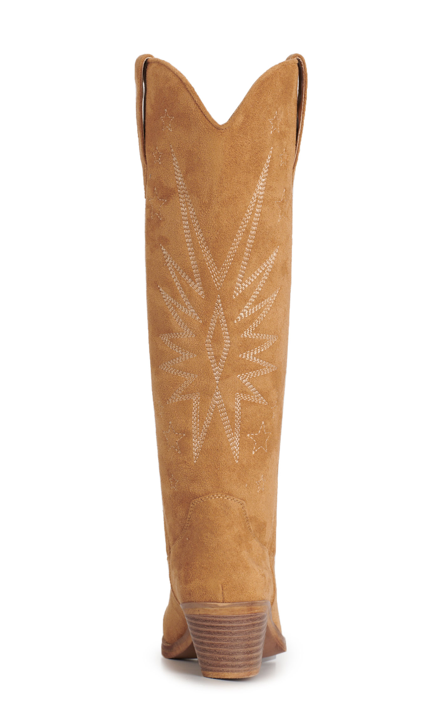 Roper Women’s Tan Faux Suede Star Snip Toe Cowboy Boots - Image 1