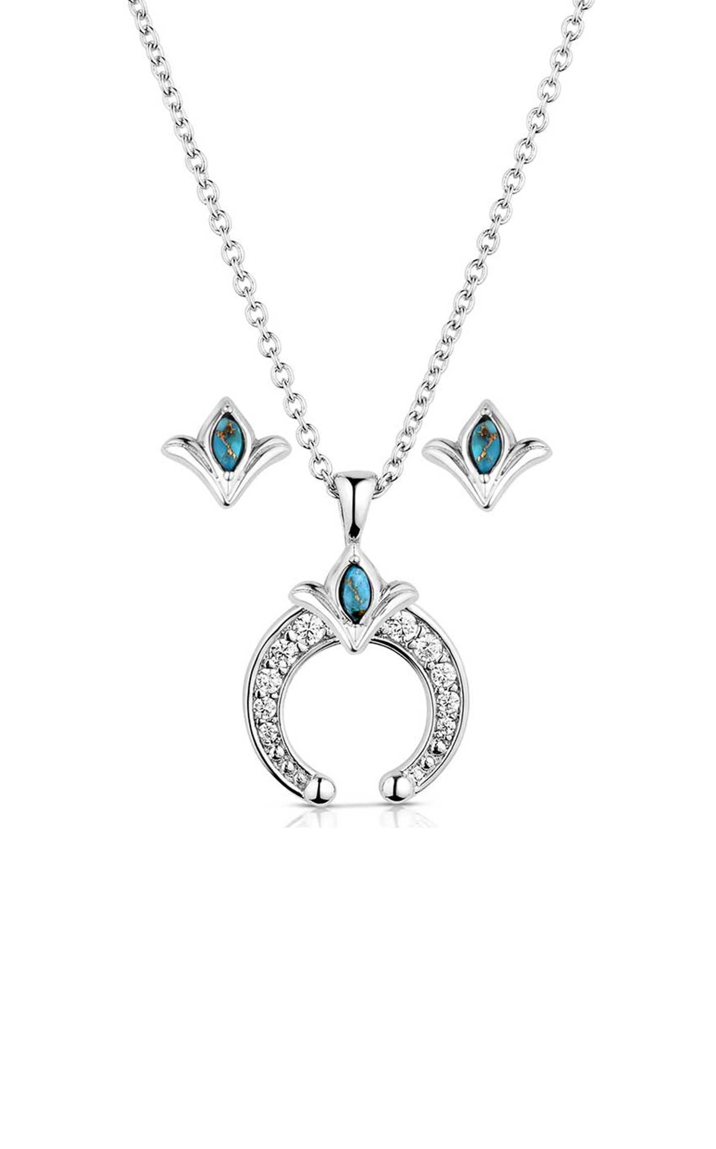 Montana Silversmiths Silver Tiny Squash Blossom Jewelry Set - Image 1