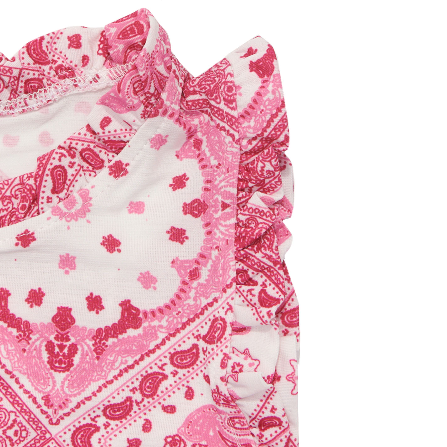 Cowgirl Hardware Girl's Pink Bandana Print Ruffle Trim Tank Top - Image 1