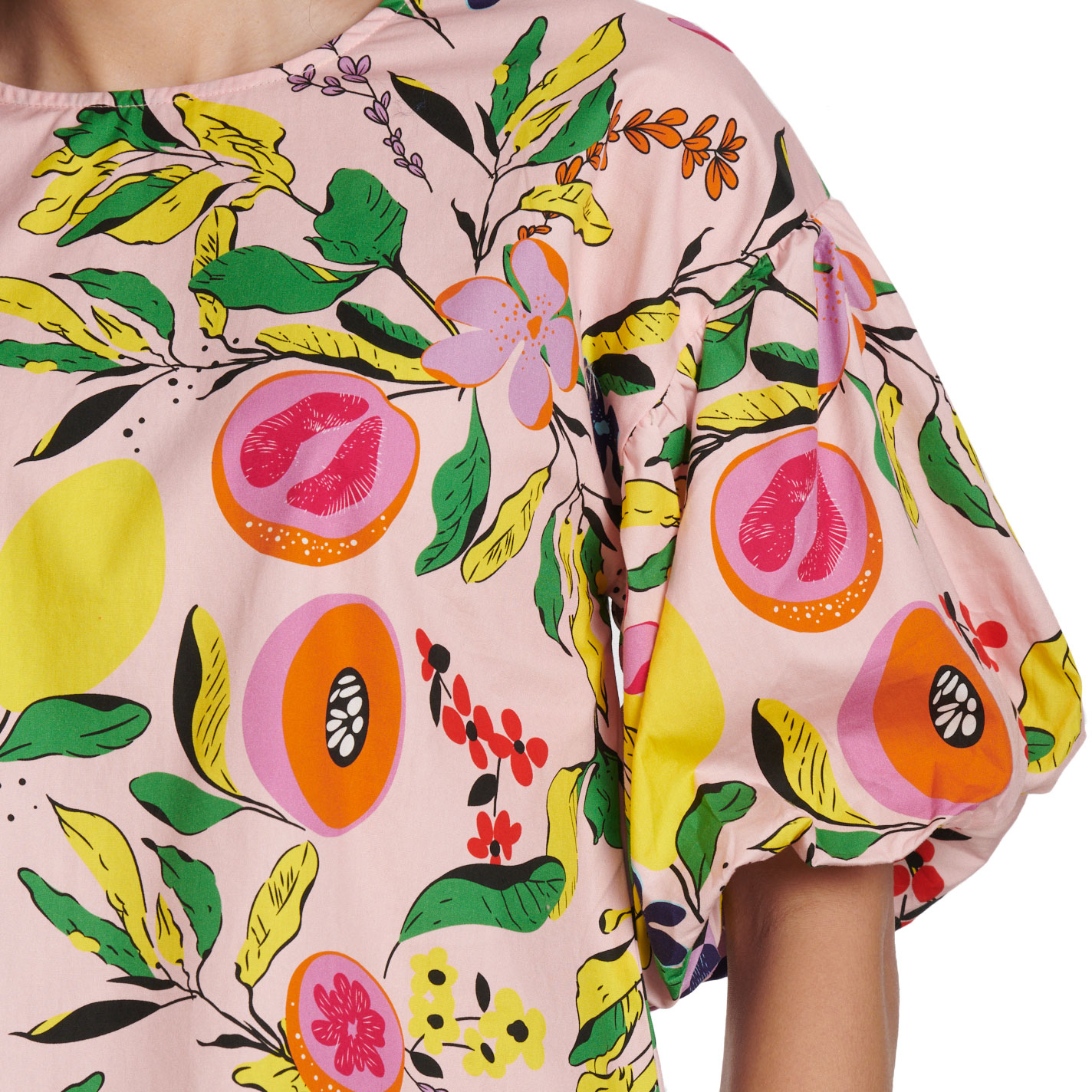 TCEC Women's Pink Tropical Floral Print Top - Image 1