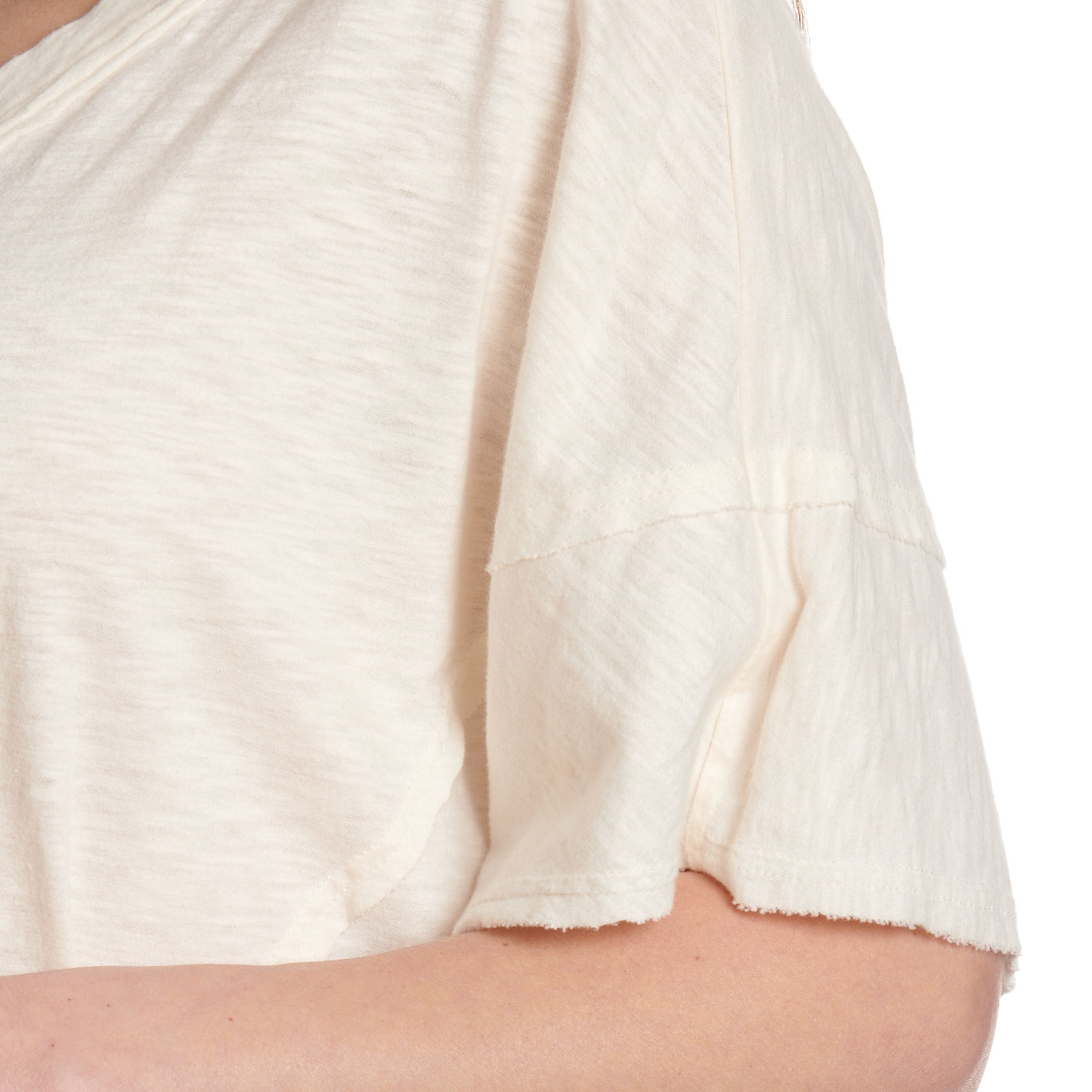 Double Zero Women's Whip Cream V-Neck Crop Top - Image 3