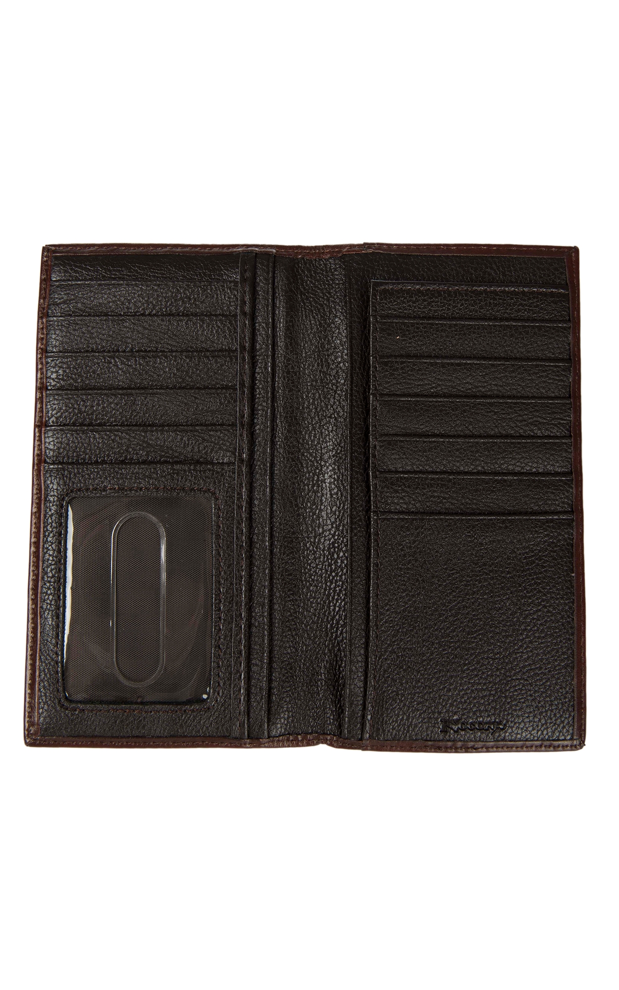 Nocona Brown & Ivory Tooled Overlay Rodeo Wallet / Checkbook Cover - Image 1