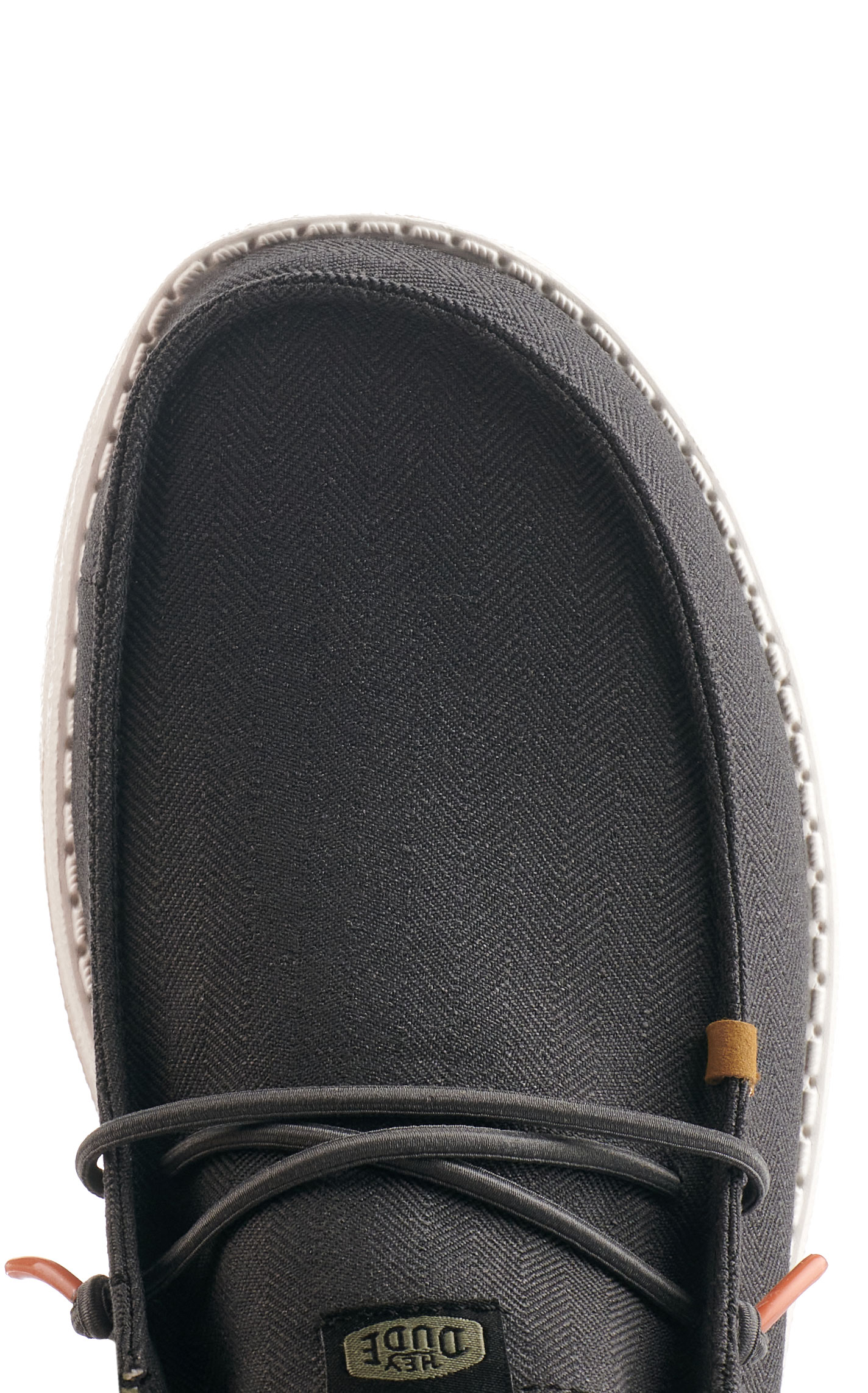 Hey Dude Men's Wally Herringbone Washed Black Moc Toe Casual Shoes - Image 1