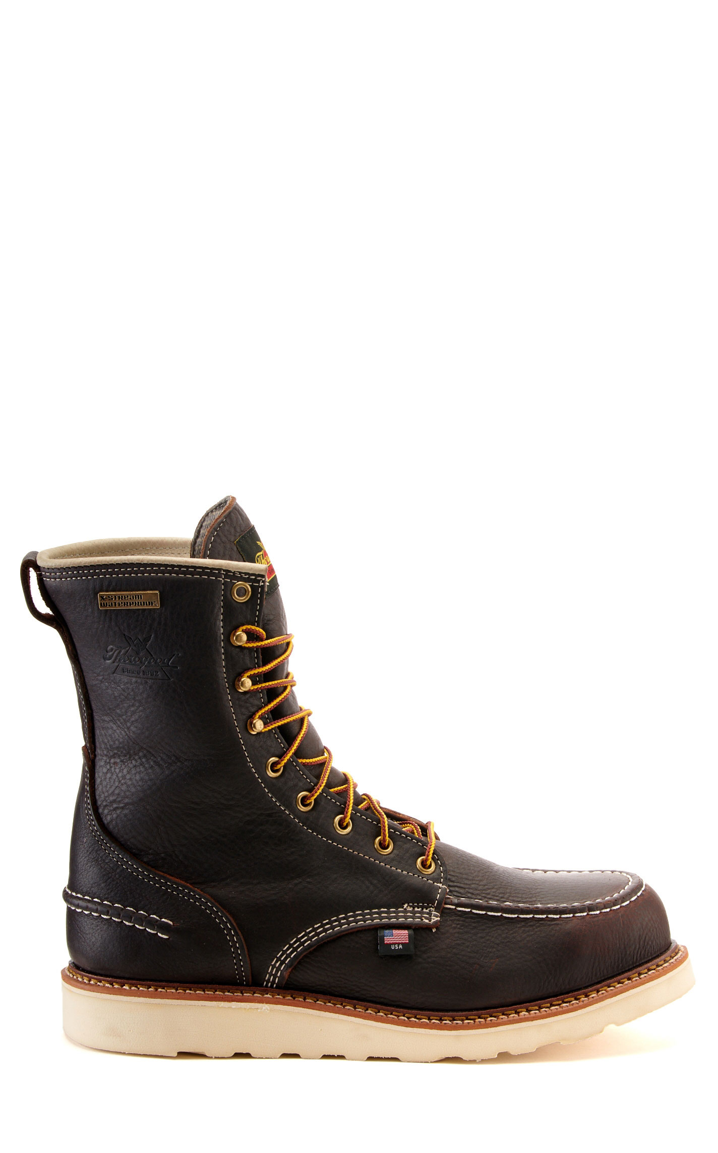 Thorogood Men's Dark Chocolate Waterproof Moc Steel Toe Lace Up Work Boot - Image 1
