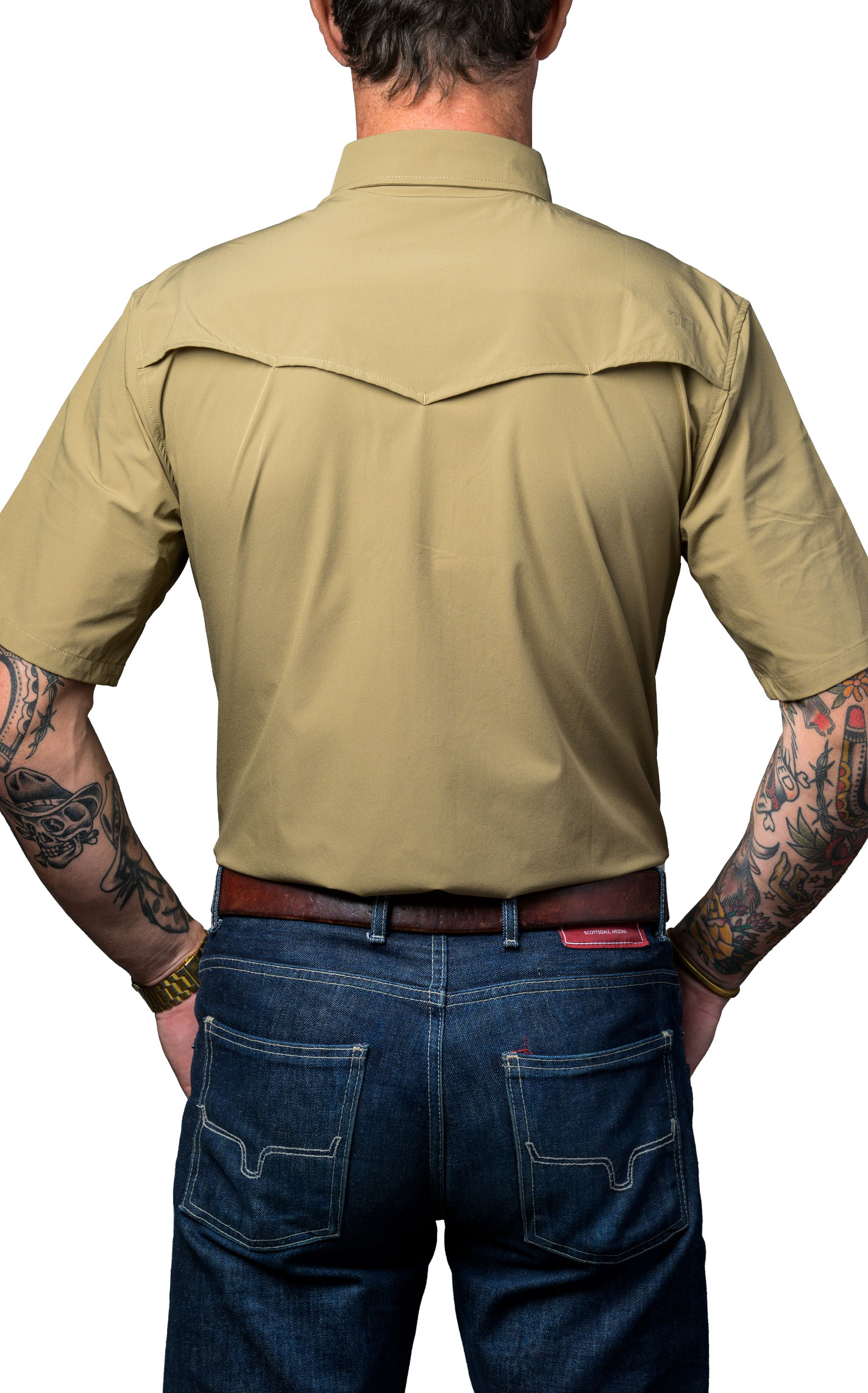Ferrell Men's Khaki Short Sleeve Western Shirt - Image 1