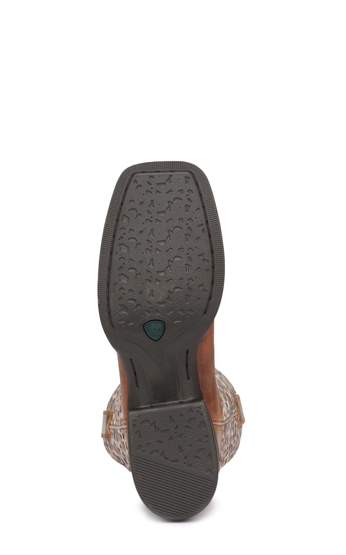 Ariat Women's Round Up Pearl Brown and Metallic Leopard Wide Square Toe Cowboy Boots - Image 1