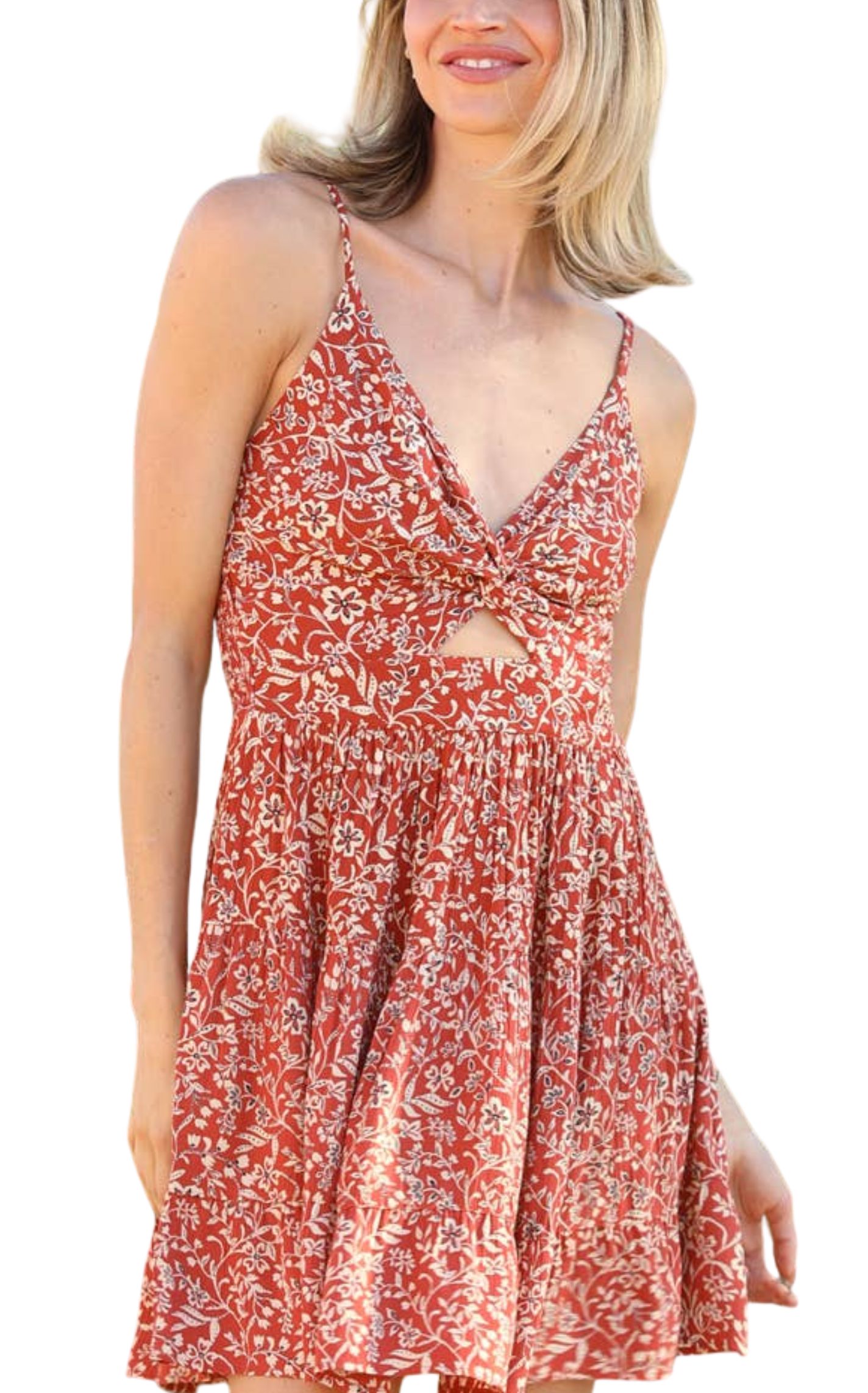 Angie Women's Clay Floral Print Sleeveless Dress - Image 1