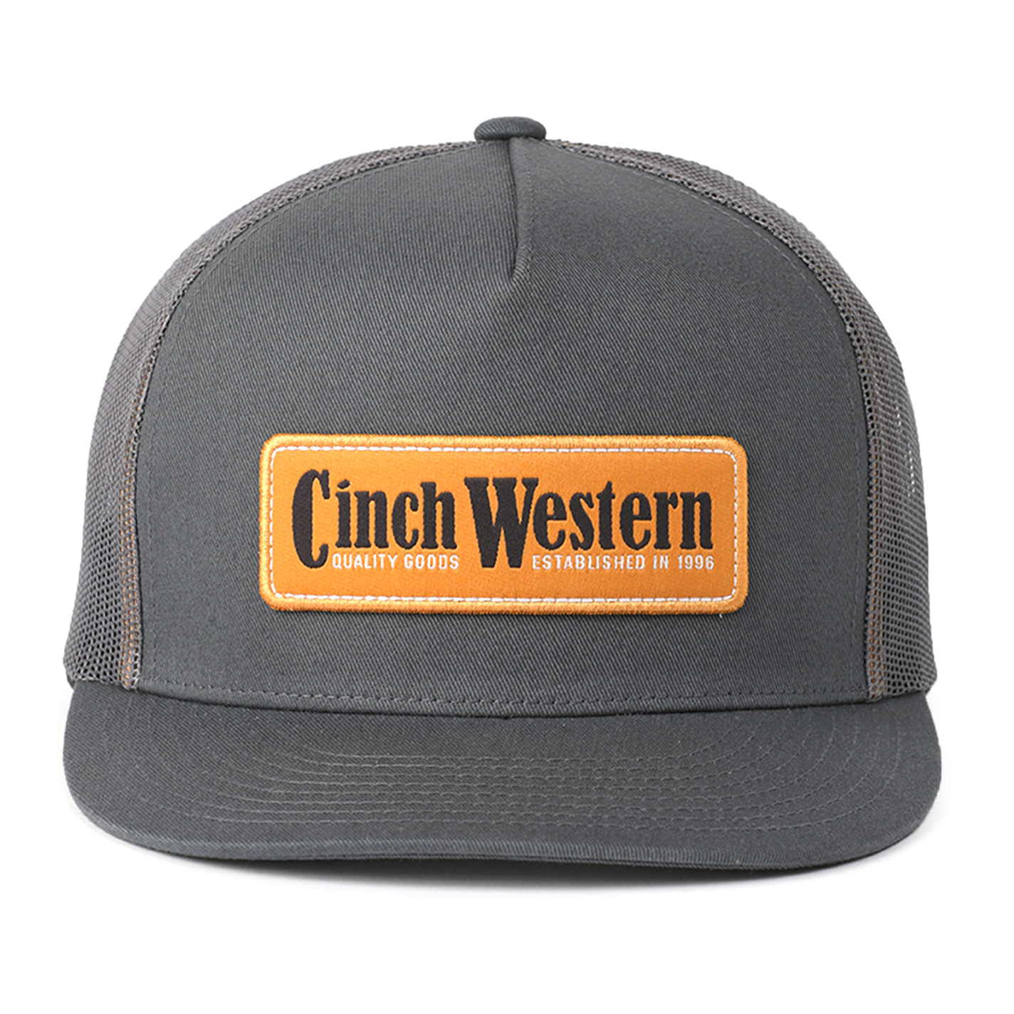 Cinch Gray Curved Bill Tan Western Patch Cap - Image 1