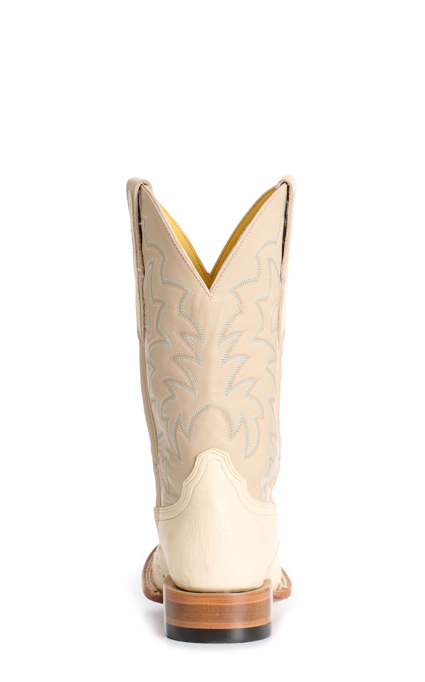 Cavender’s Women's Ivory Ostrich Wide Square Toe Horseman Boots - Image 1