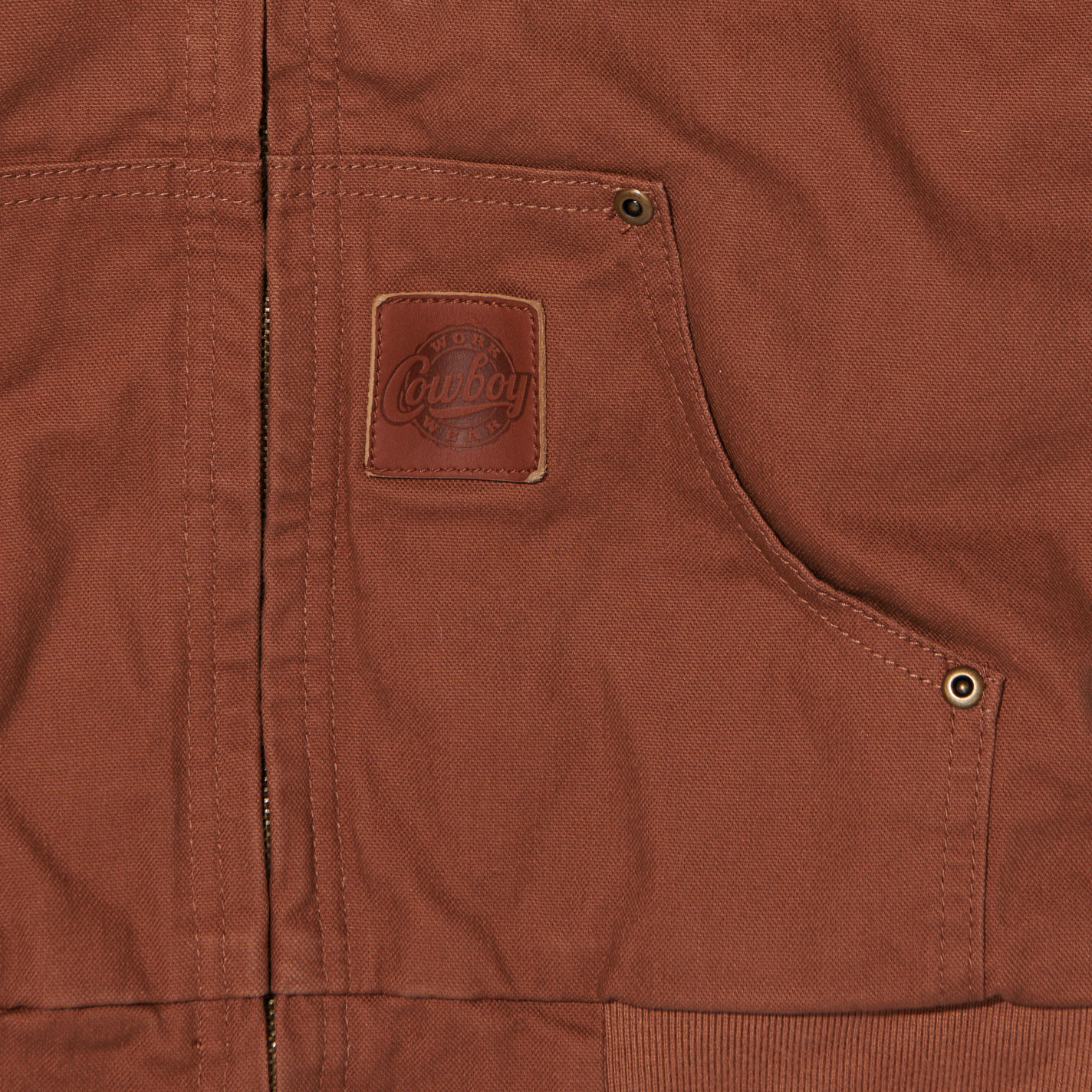 Cowboy Workwear Boy's Brown Clay Canvas Hooded Jacket - Image 3
