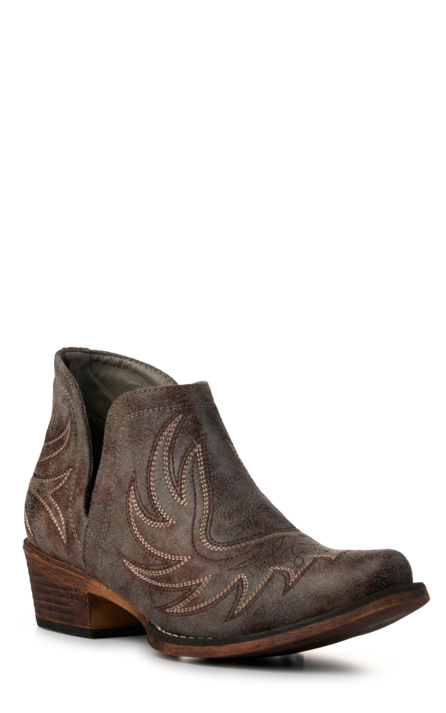 Roper Women's Gray Snip Toe Cowboy Booties - Image 1
