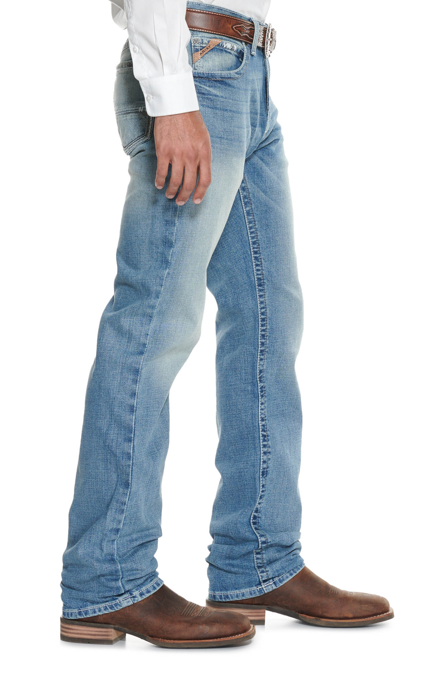 Ariat Men's M2 Stirling Shasta Light Wash Relaxed Fit Boot Cut Jeans - Image 1