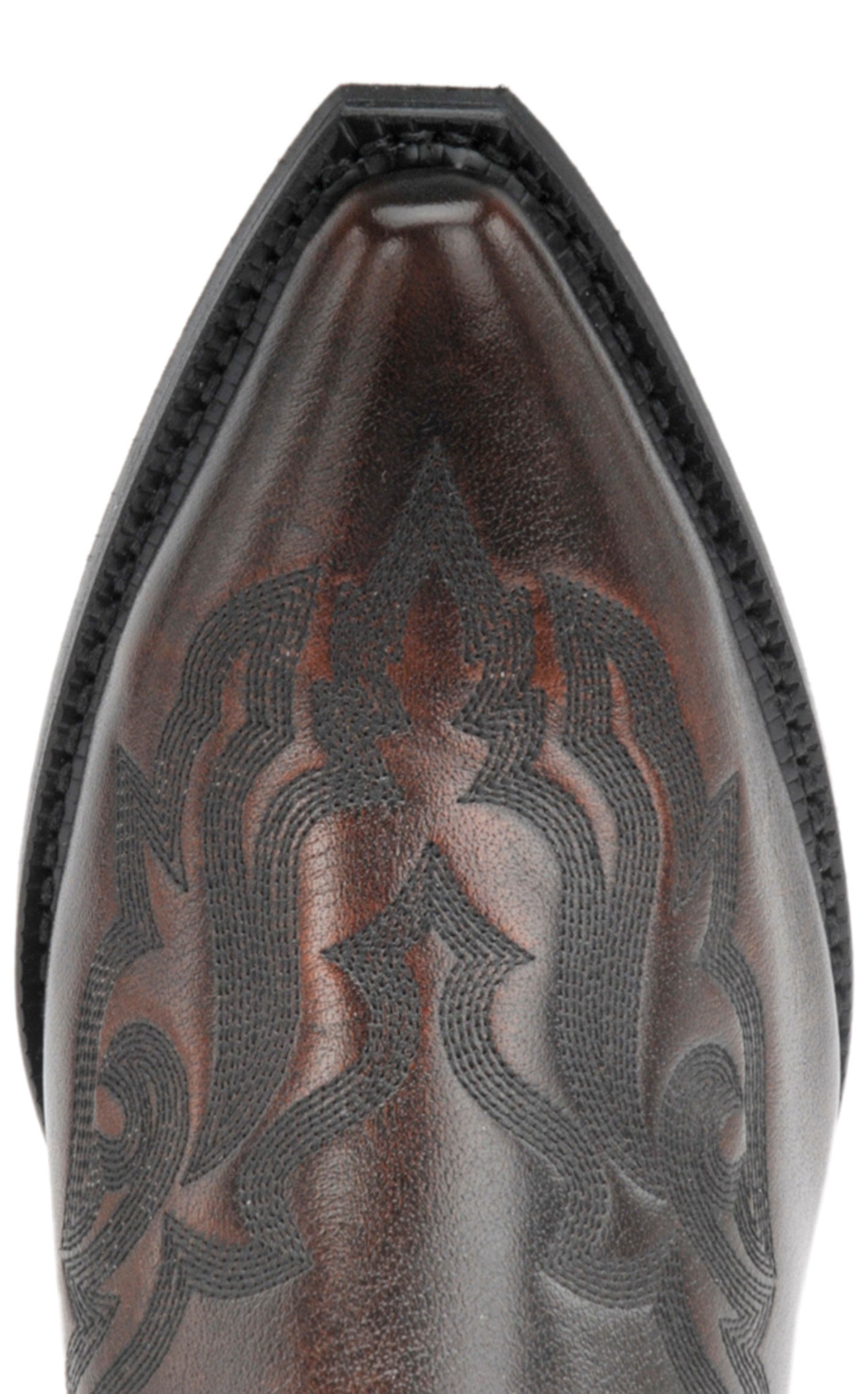 Laredo Men's Burnished Brown Fancy Stitch Snip Toe Cowboy Boots - Image 1