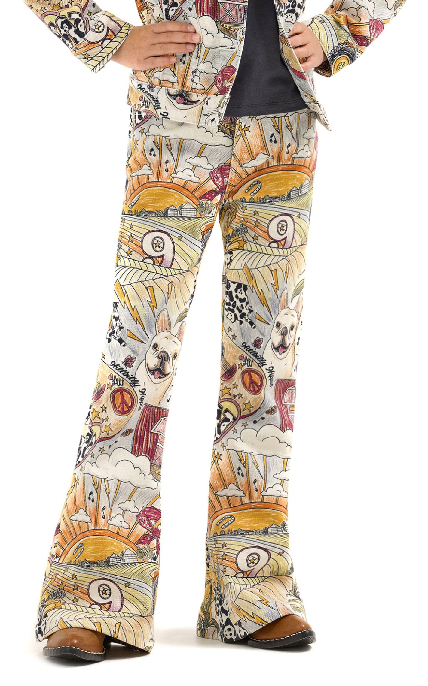Wrangler & Lainey Wilson Girl's Denim Storyteller Print Jeans - Image 1