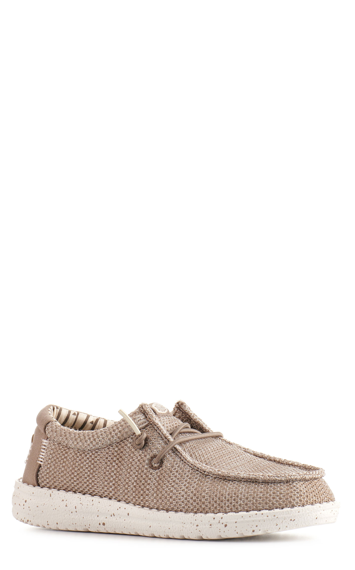 Hey Dude Youth Wally Stretch Sox Tan Moc Toe Casual Shoes - Image 1