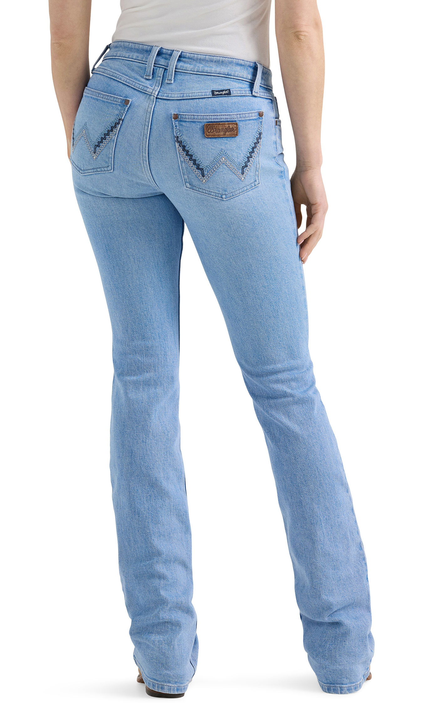 Wrangler Women’s Kai Light Wash Retro Mae Mid Boot Cut Jeans - Image 1