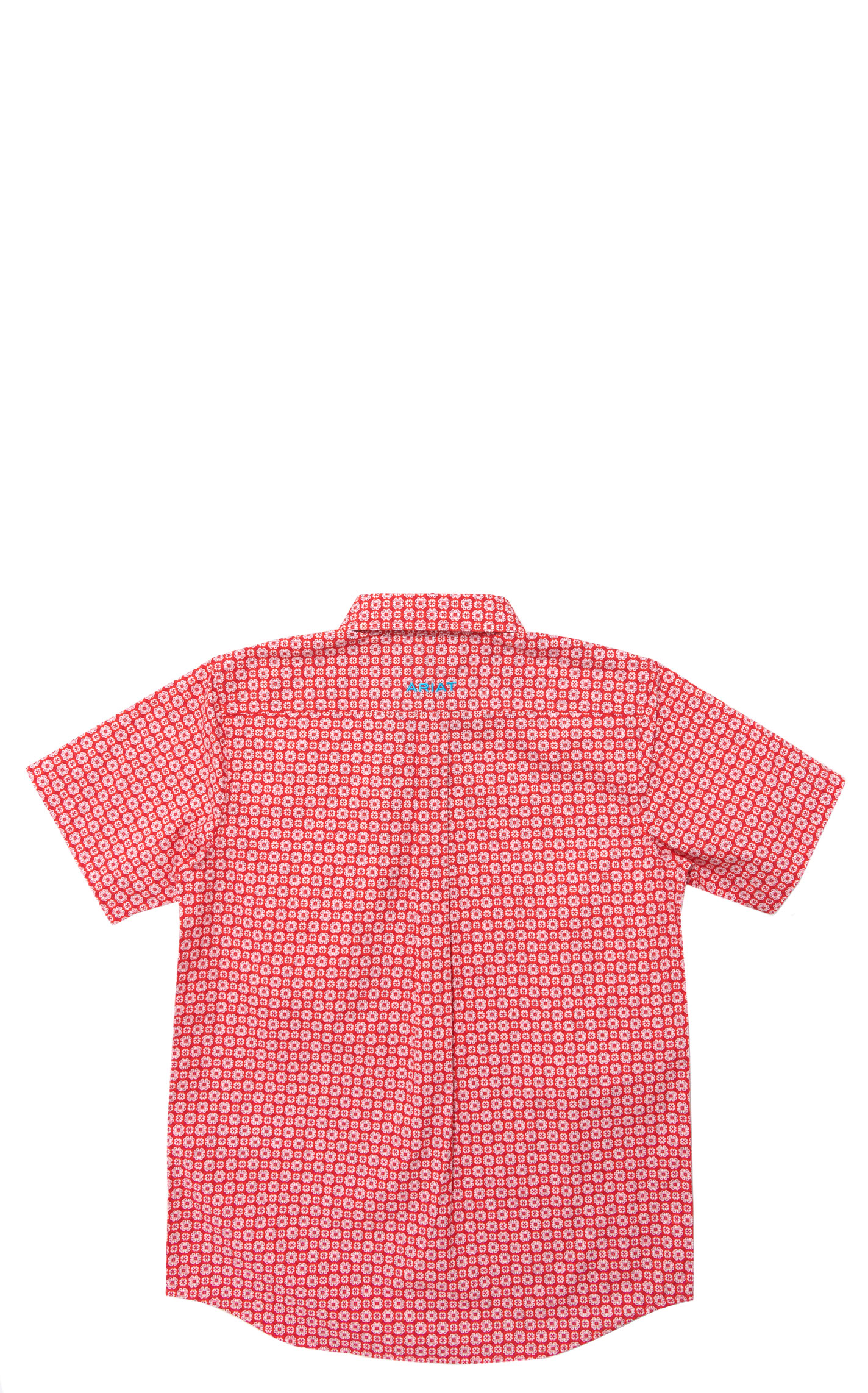 Ariat Boy's Fleetwood Molted Red Short Sleeve Shirt - Image 1
