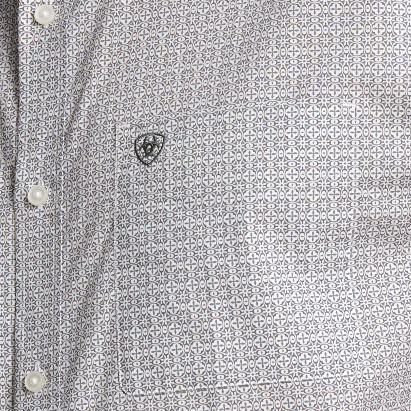 Ariat Men's Pale Gray & White Geo Western Shirt  - Image 1