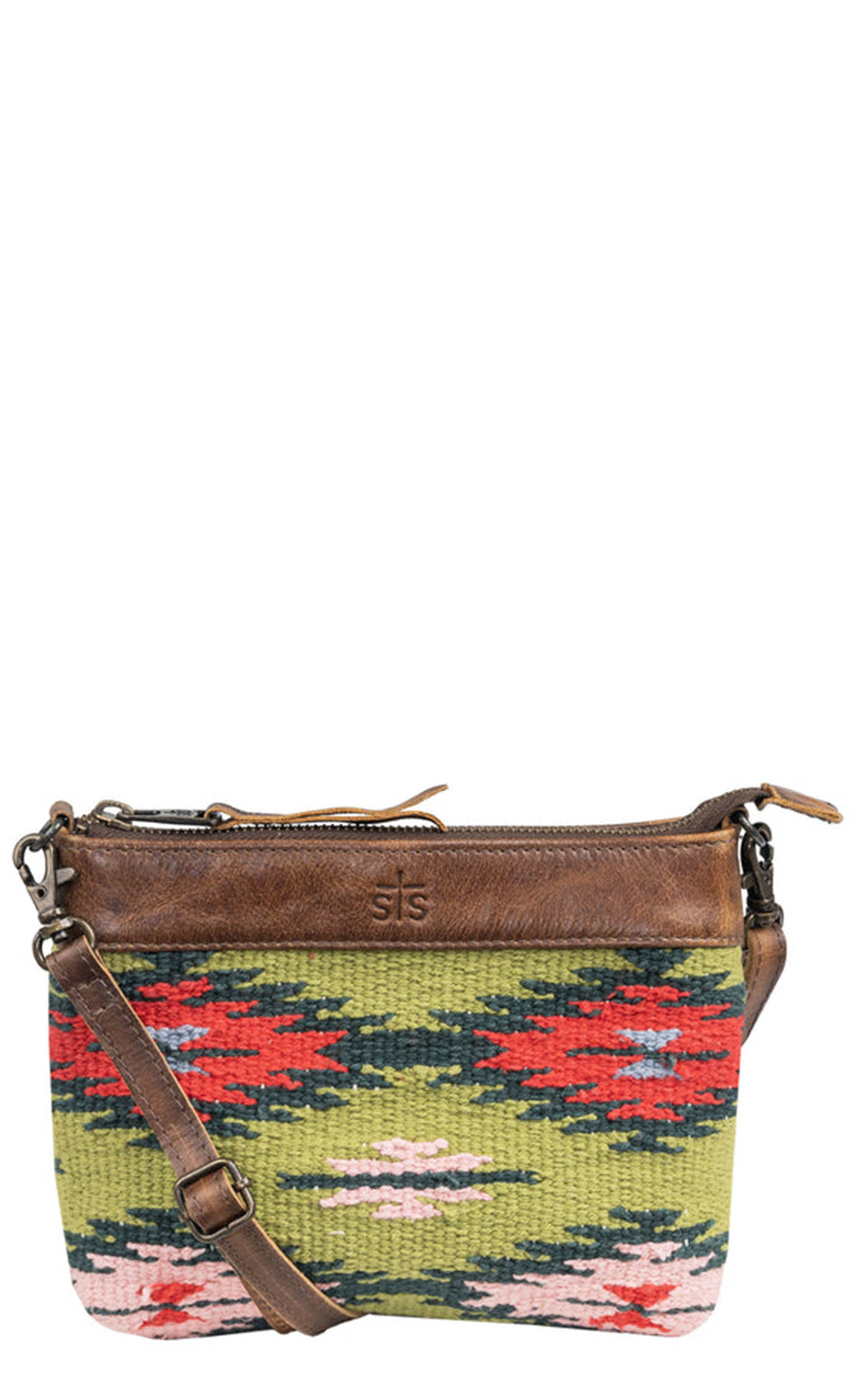 STS Ranchwear Green & Red Aztec Baja Dreams Grace Crossbody Bag - Image 1