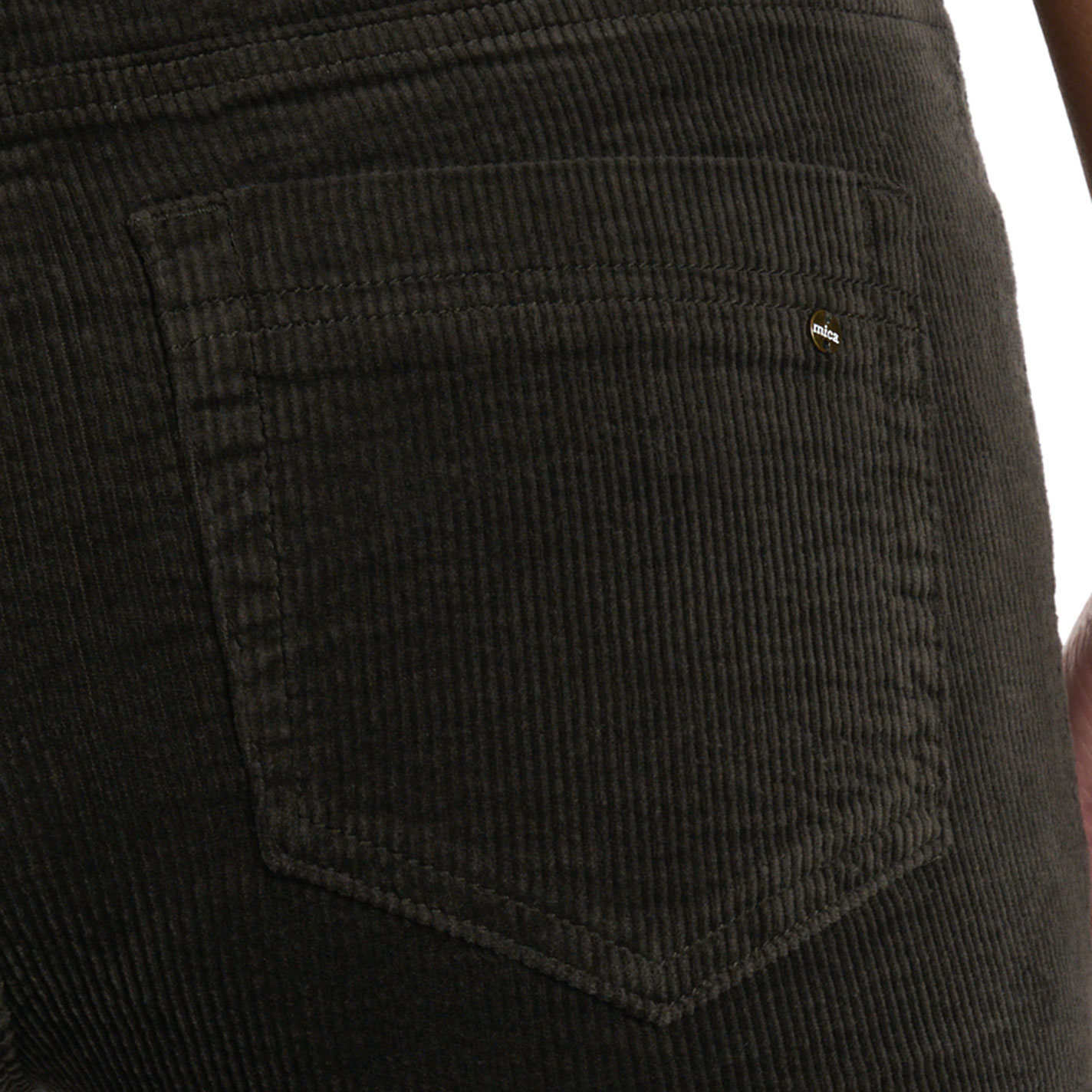 Mica Denim Dark Chocolate Corduroy Flare Leg Jeans - Image 1