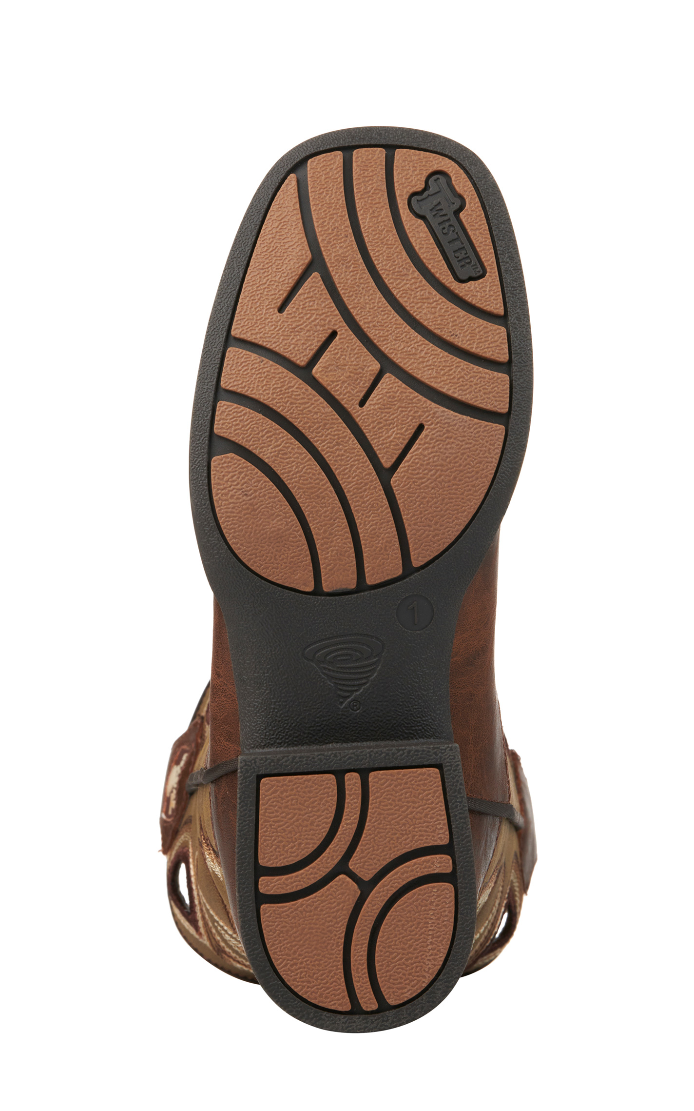Twister Kids' Jasper Brown and Tan Wide Square Toe Cowboy Boots - Image 1