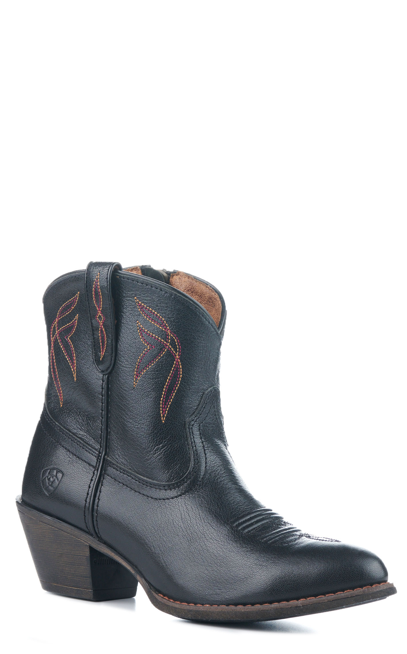 Ariat Women's Darlin Old Black Leather Round Toe Western Booties - Image 1