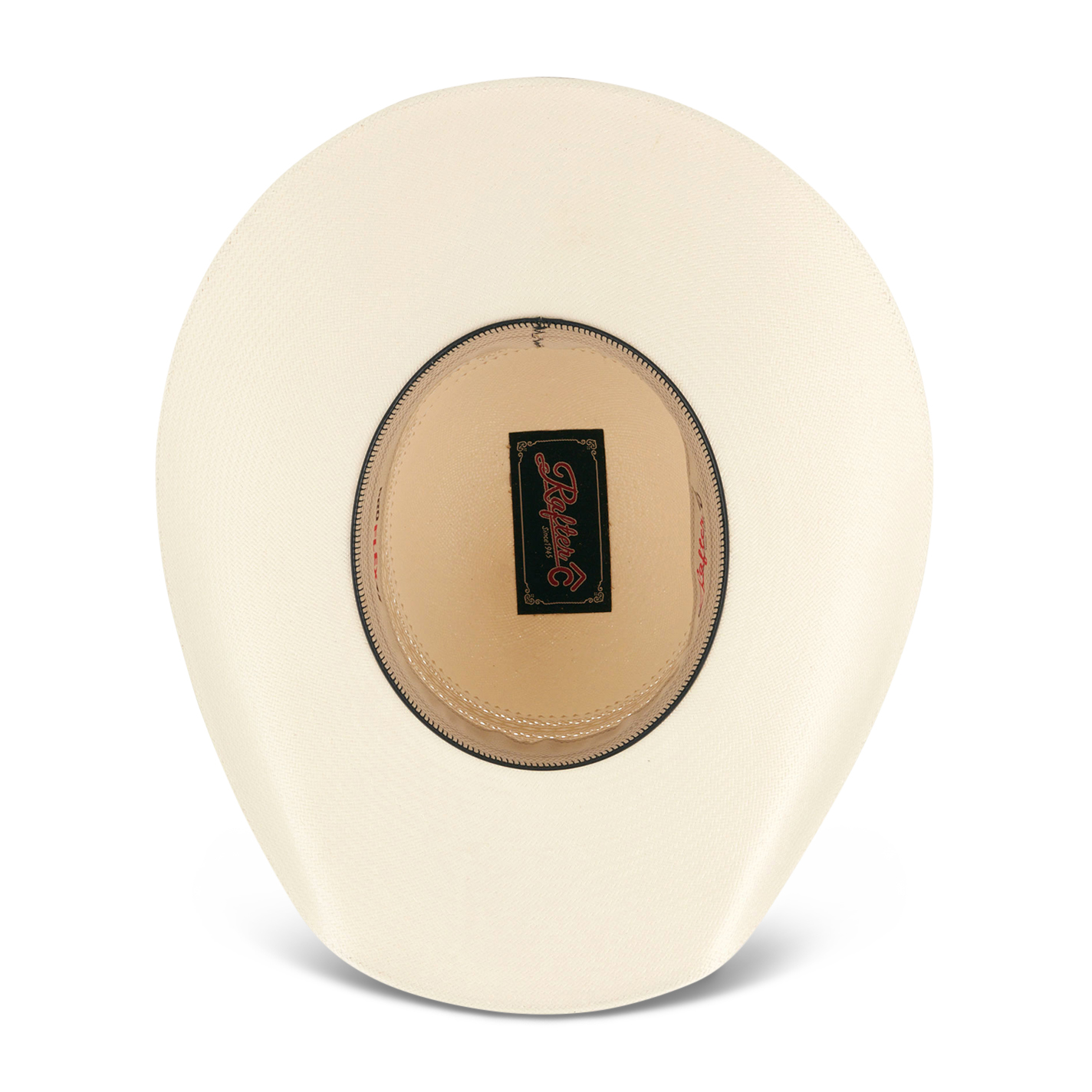 Rafter C Ivory Shantung Vented Open Crown Straw Hat - Image 1