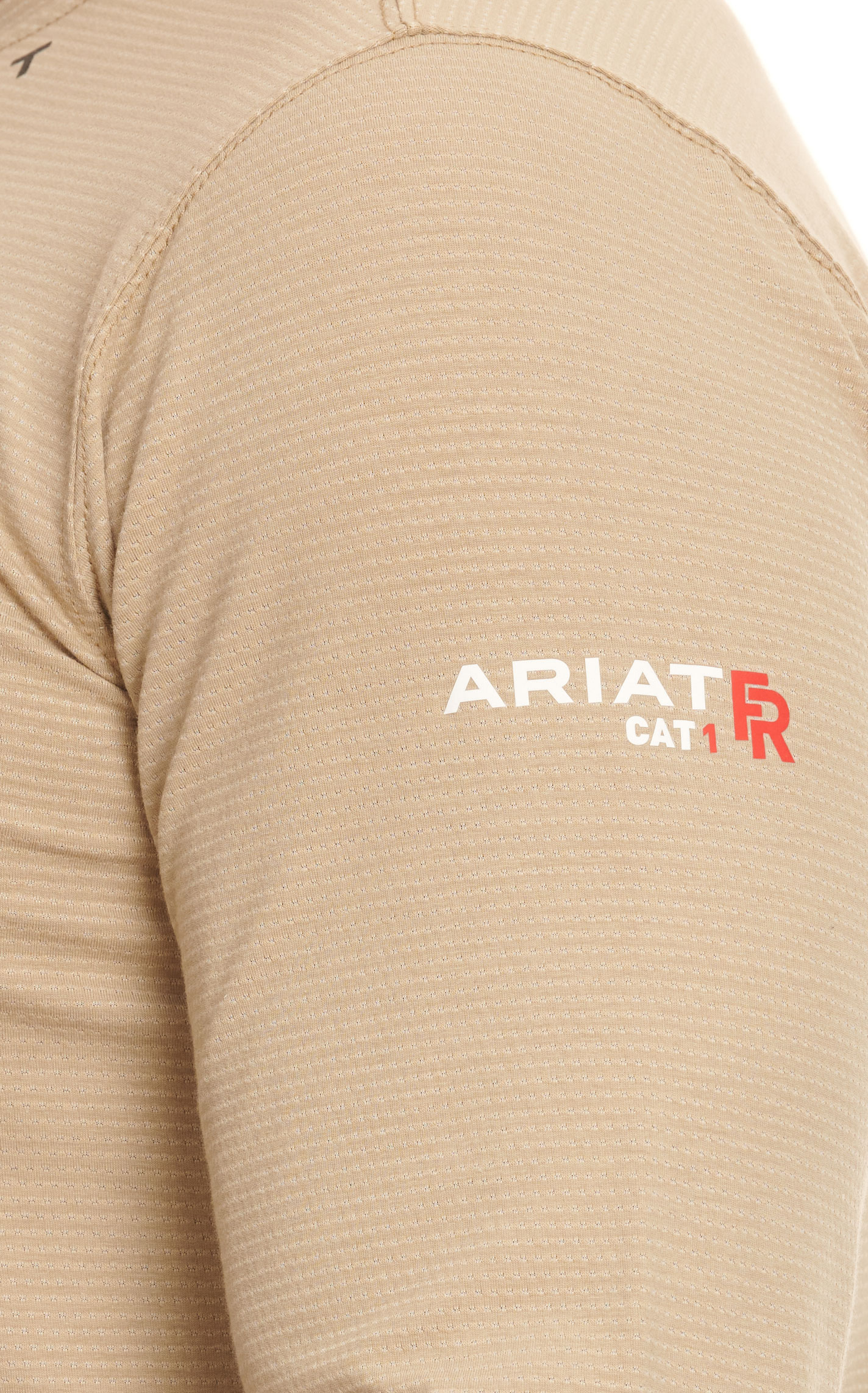 Ariat FR Men's Khaki Long Sleeve Base Layer Work T-Shirt - Image 1
