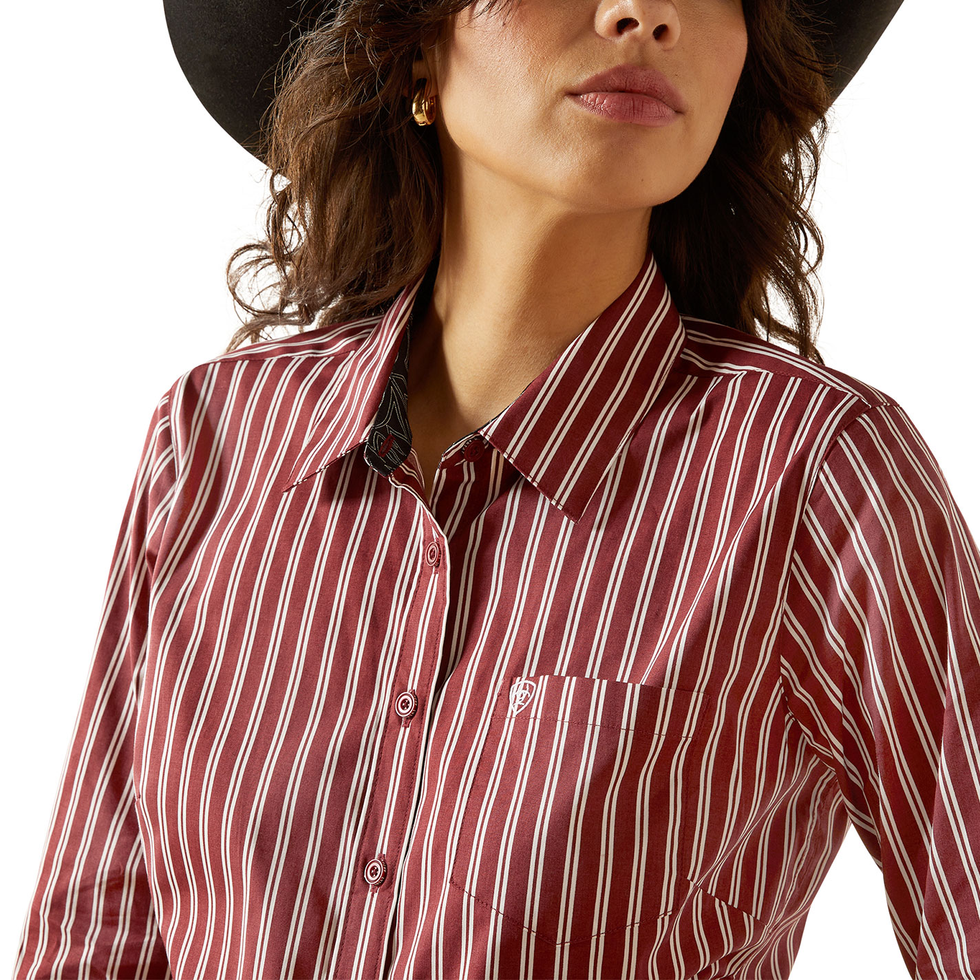 Ariat Women's Kirby Cabernet Stripe Western Shirt - Image 1