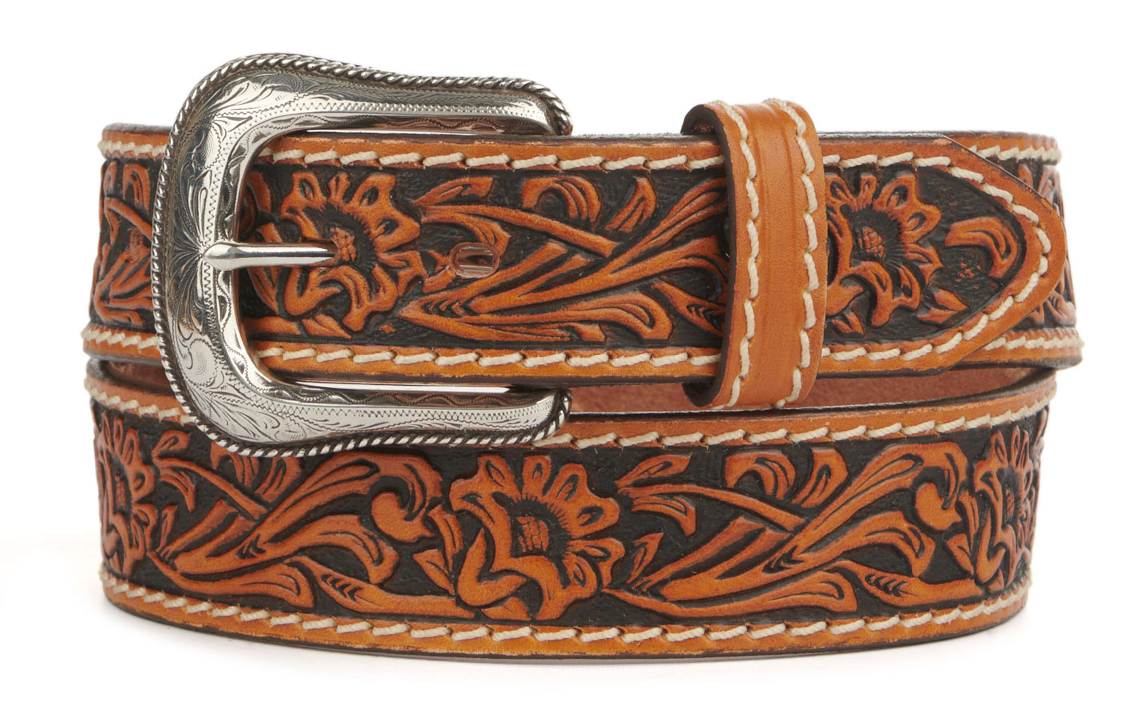 Tony Lama Men's Tan Veracruz Vine Western Belt - Image 1