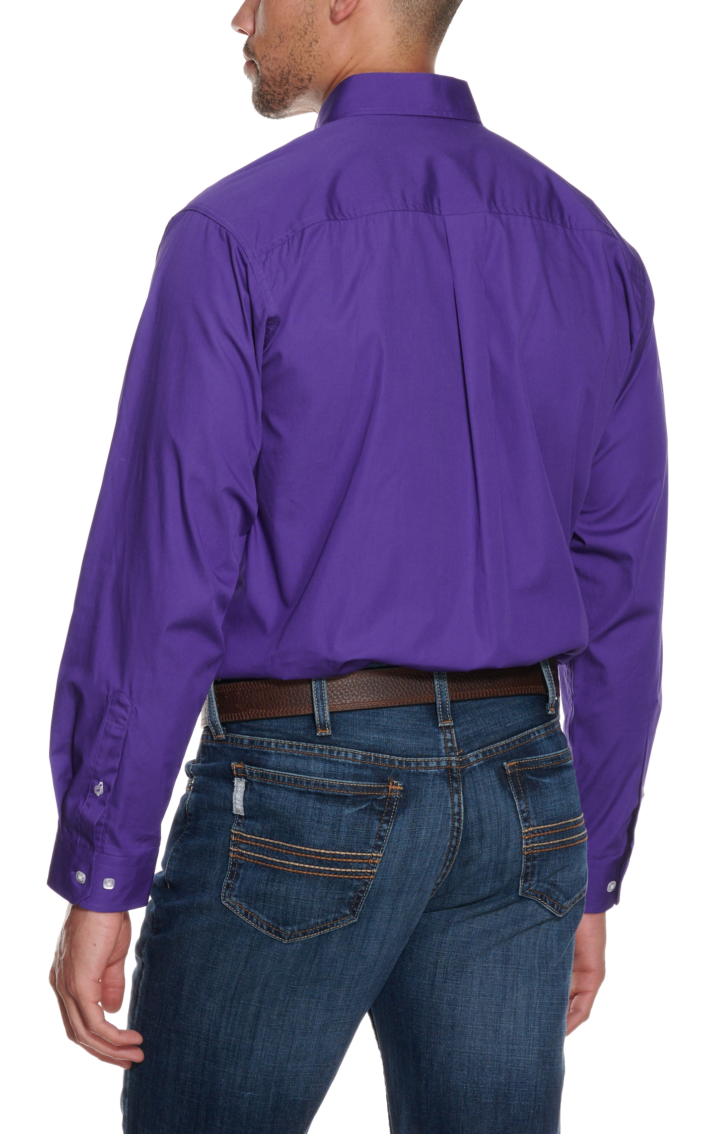 Cinch Men's Solid Purple Long Sleeve Western Shirt - Image 1
