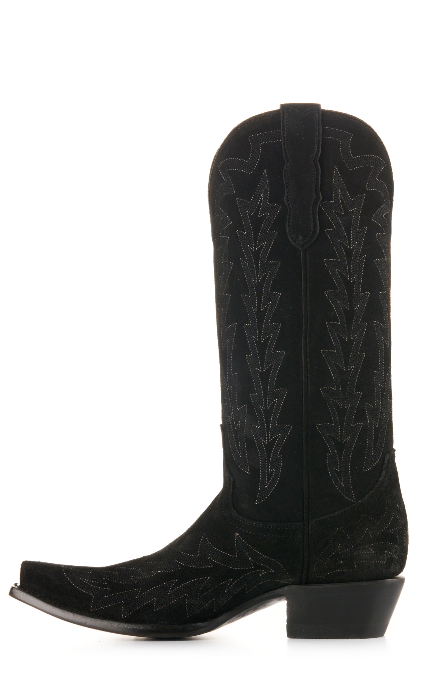 JRC & Sons Women’s McClain Black Water-Resistant Suede Snip Toe Tall Cowboy Boots - Image 1