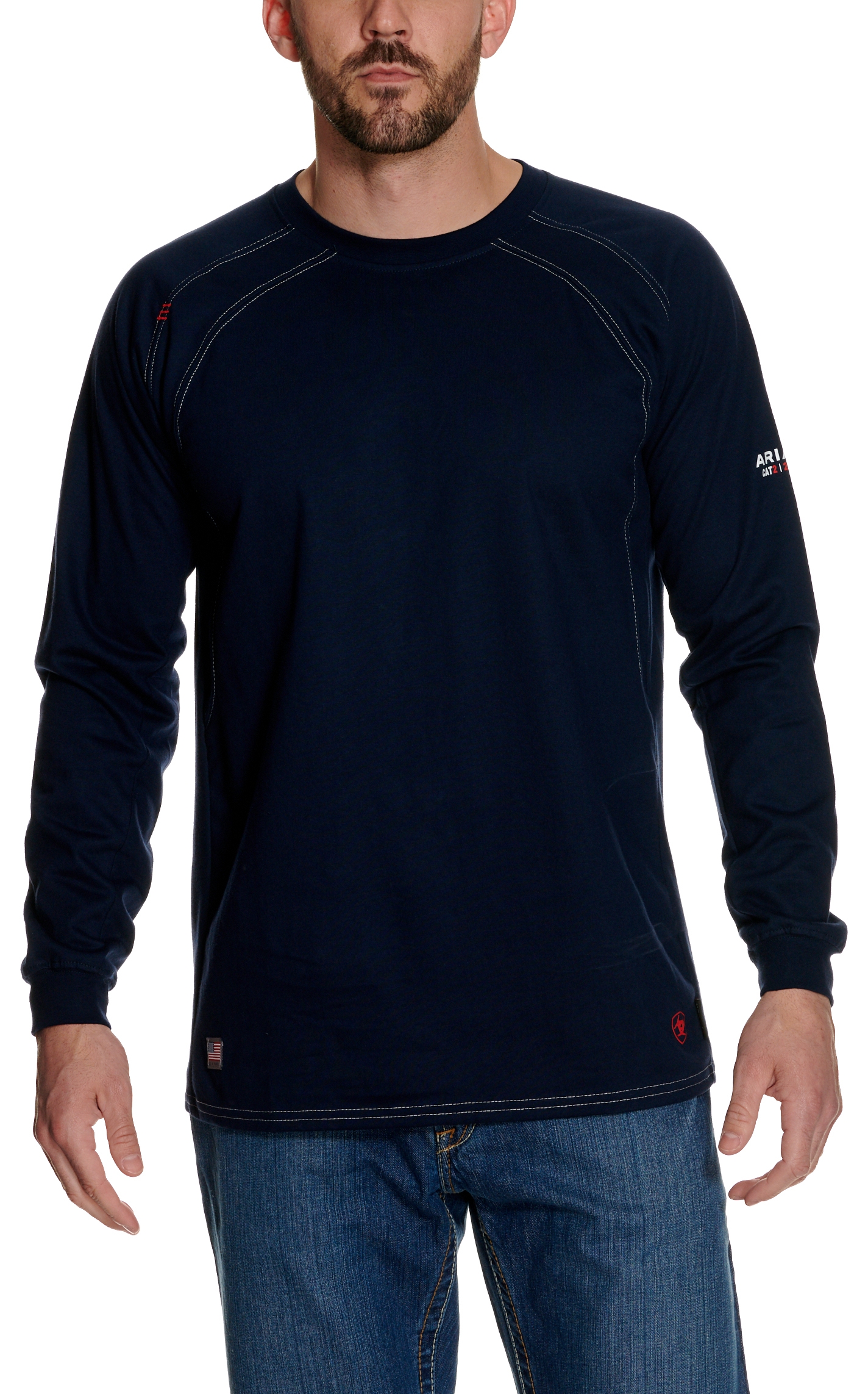 Ariat Men's Navy HRC2 Long Sleeve FR Work Shirt - Image 1