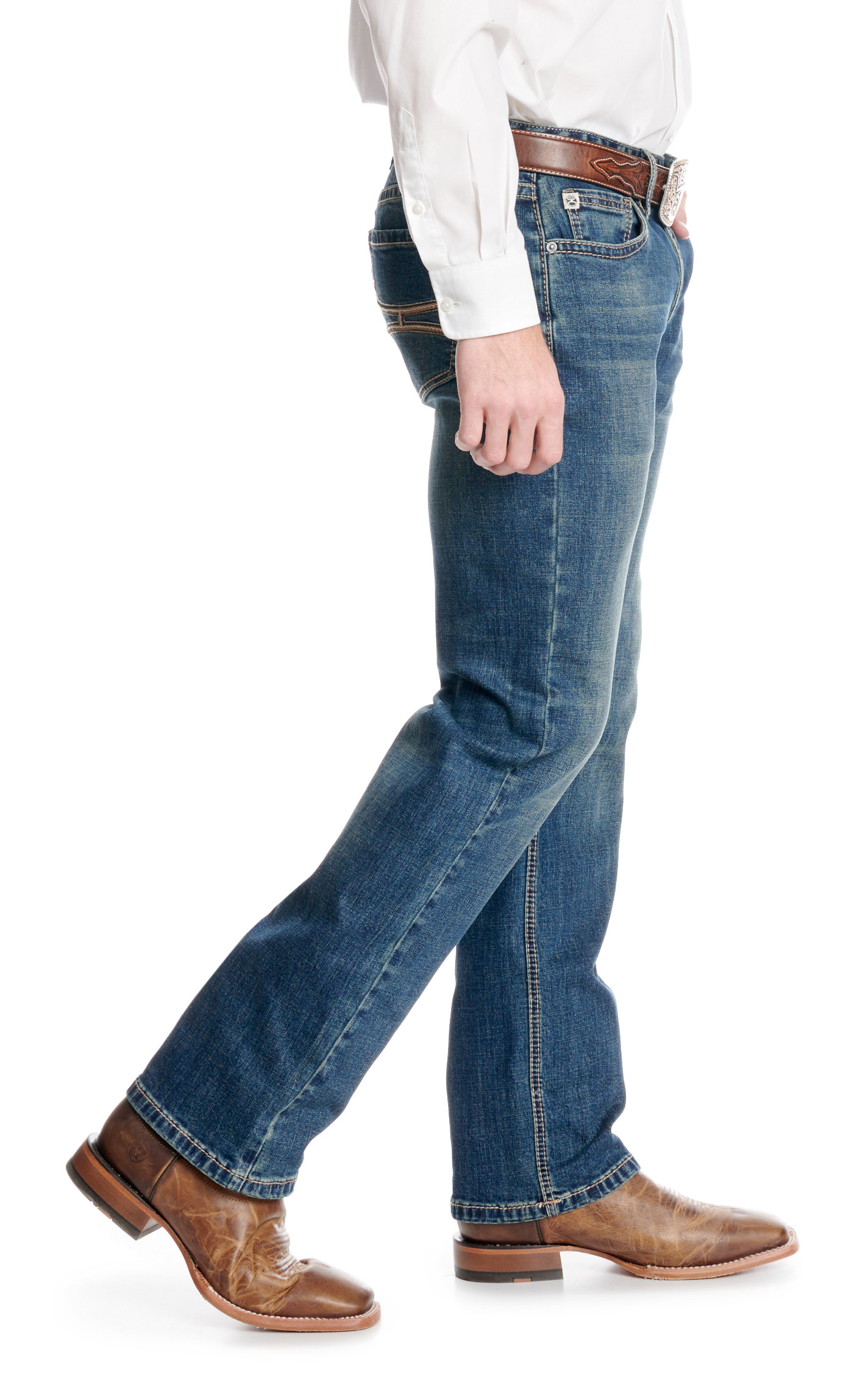 Rock & Roll Denim x Hooey Men's Revolver Dark Wash Slim Straight Jeans - Image 1