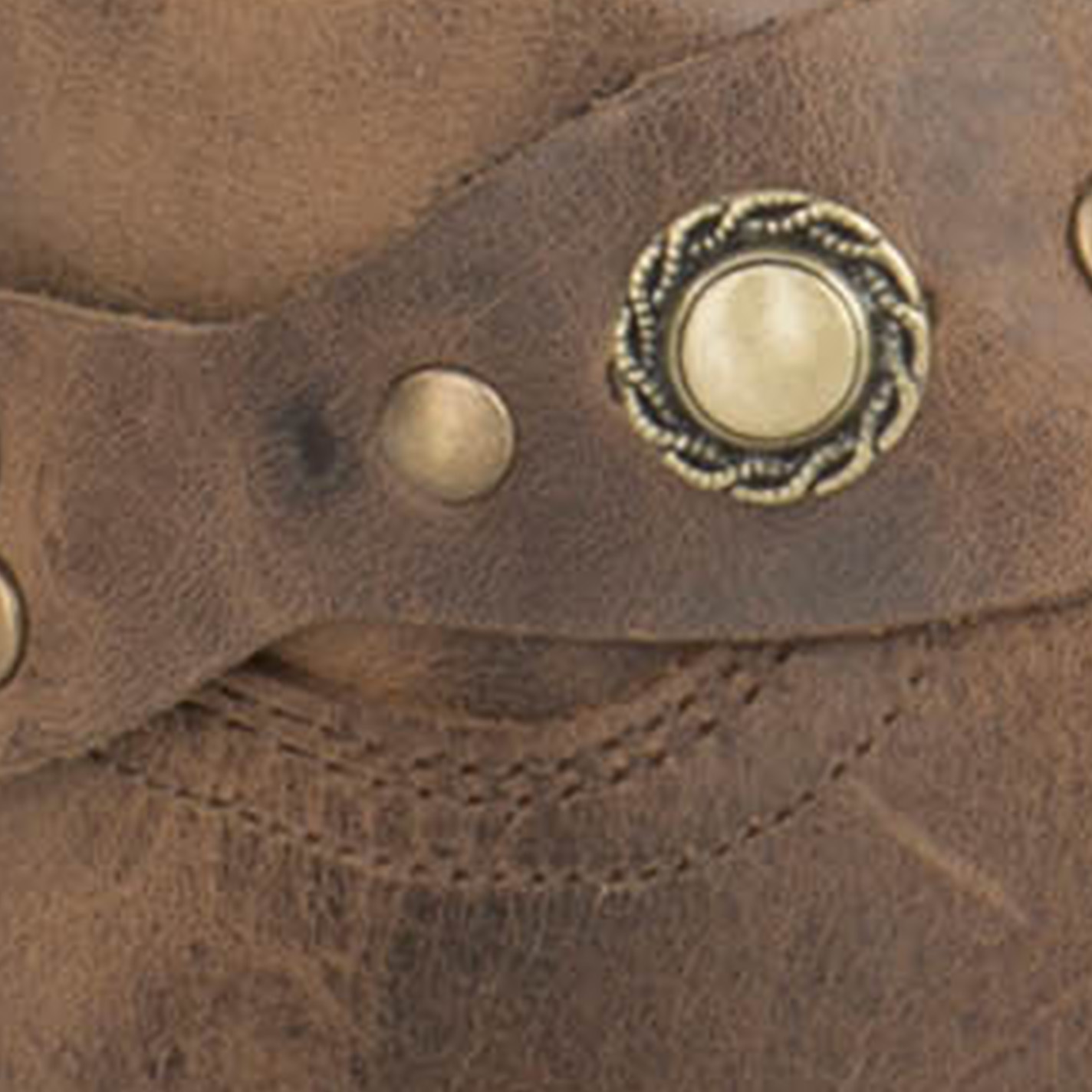 Sage Women's Antique Tan with Concho Strap J-Toe Cowboy Boots - Image 1