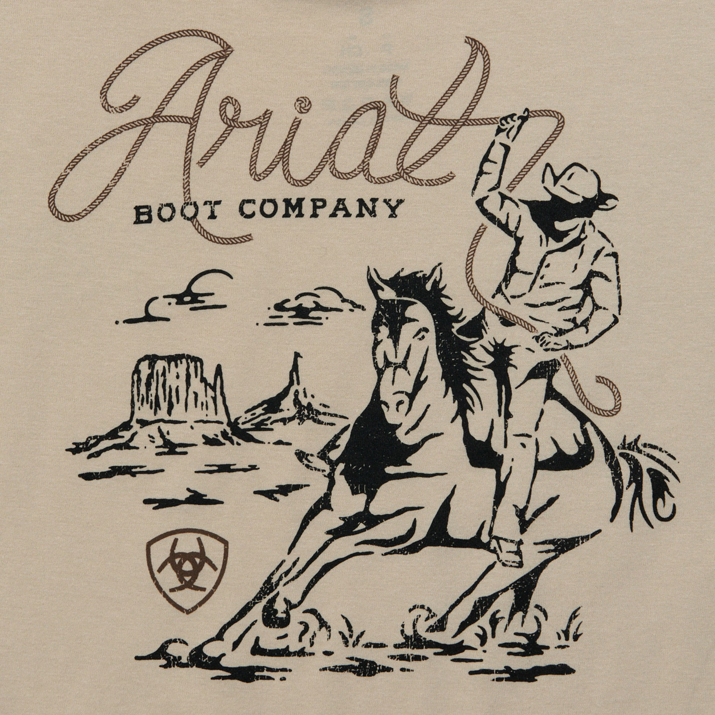 Ariat Boy's Latte Boot Company Logo Graphic T-Shirt - Image 1