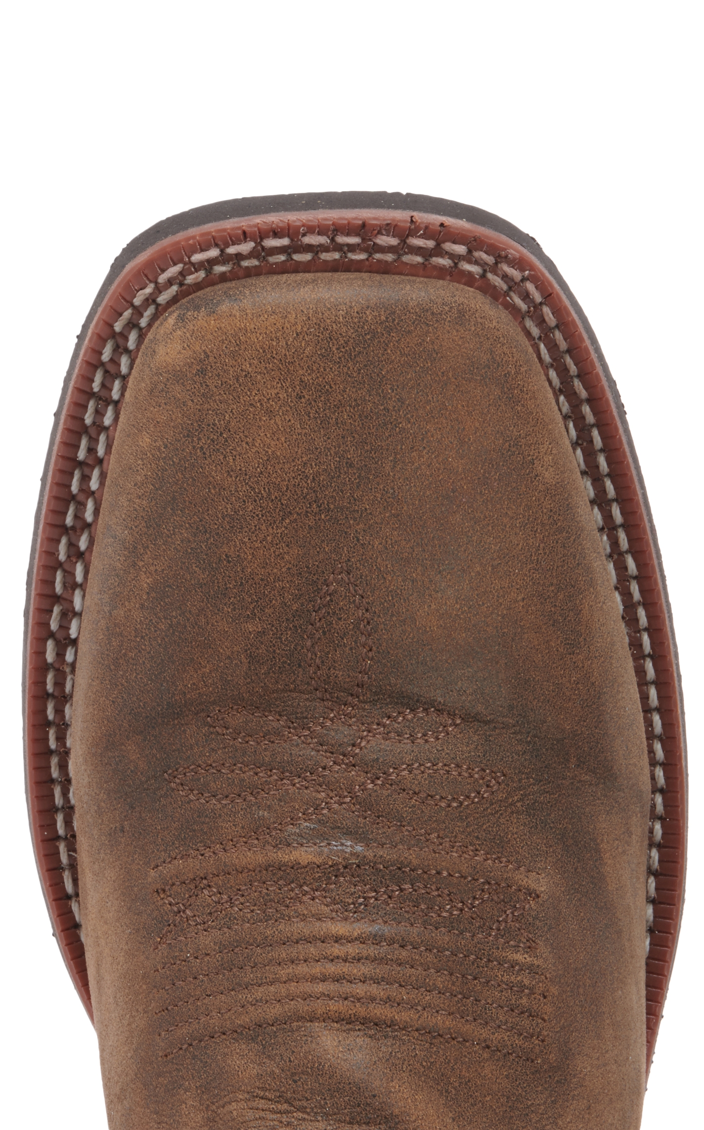 Smoky Mountain Men's Drifter Distressed Brown and Antique White Square Toe Cowboy Boots - Image 1