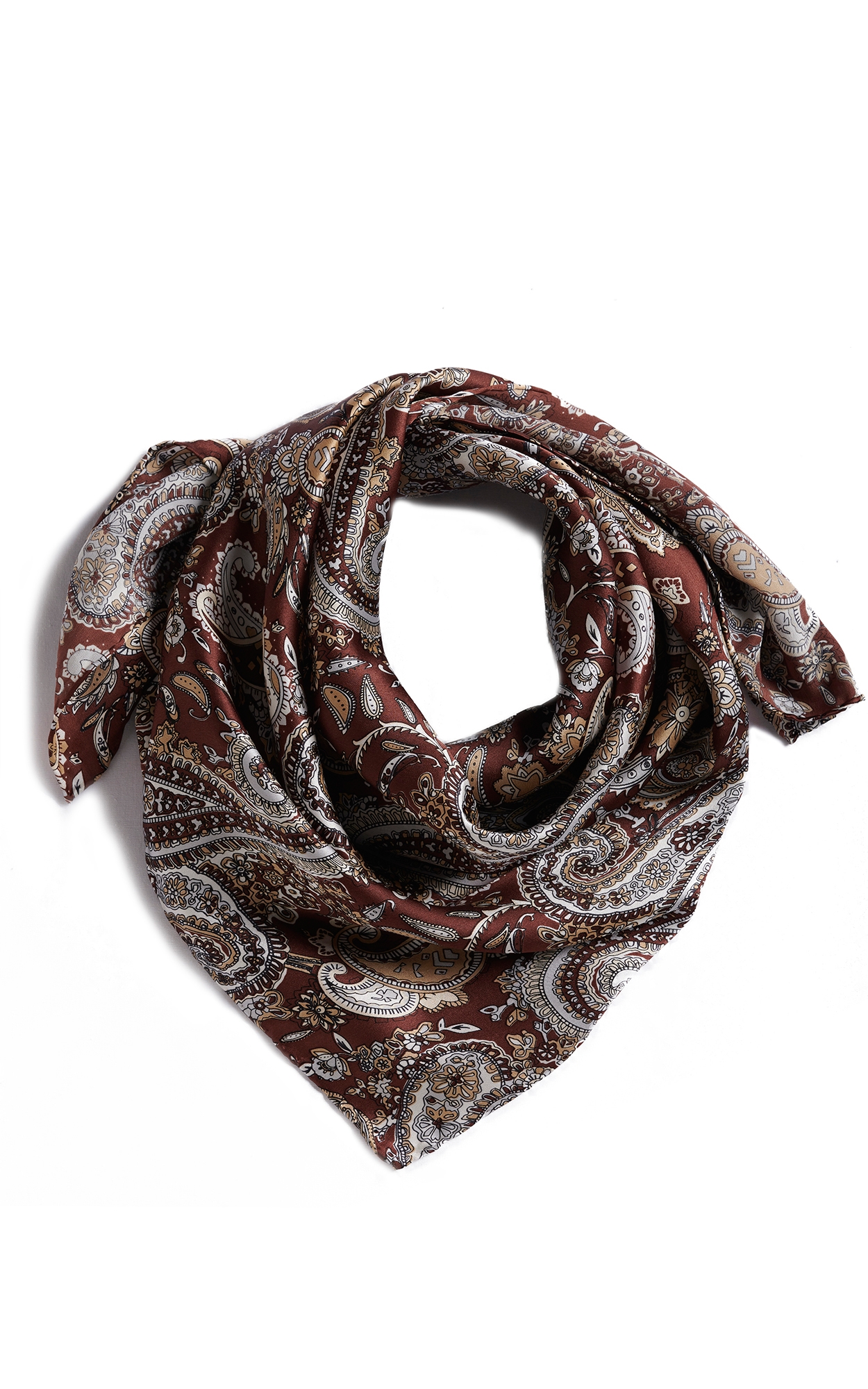 M&F Paisley Brown Wild Rags Scarf - Image 1