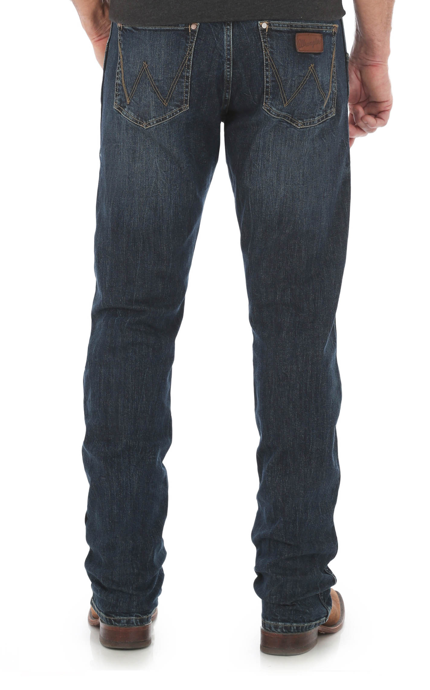 Wrangler Retro Men's Dark Wash Slim Fit Straight Leg Stretch Jean - Image 1