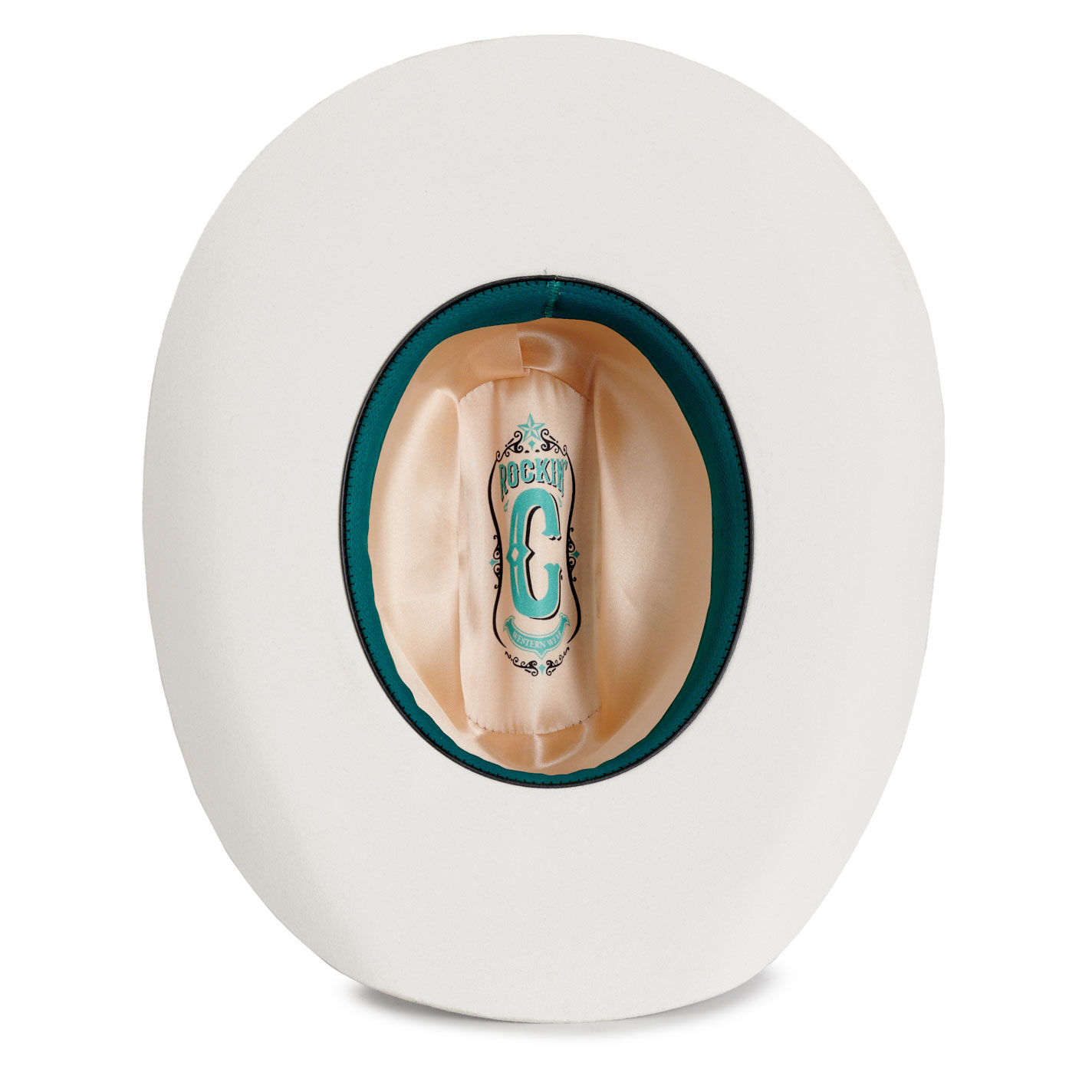 Rockin' C White Wesley Creased Felt Cowboy Hat  - Image 1