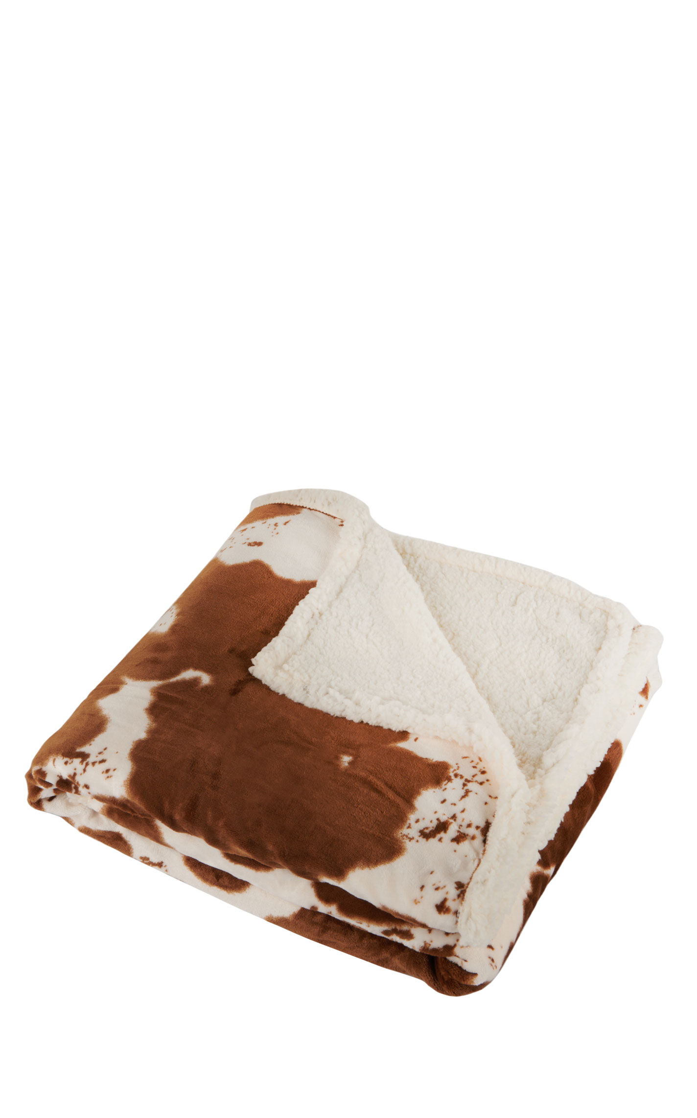 Carstens Inc. Hair on Hide Cowhide Print Fleece Throw - Image 1