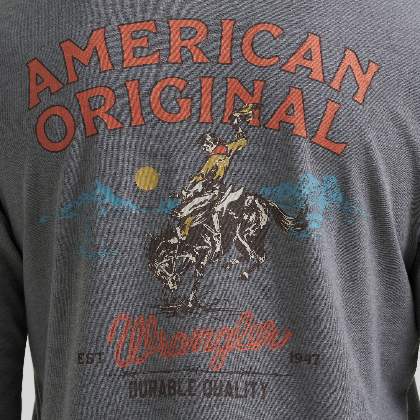 Wrangler Men's Gray American Original Graphic T-Shirt - Image 1