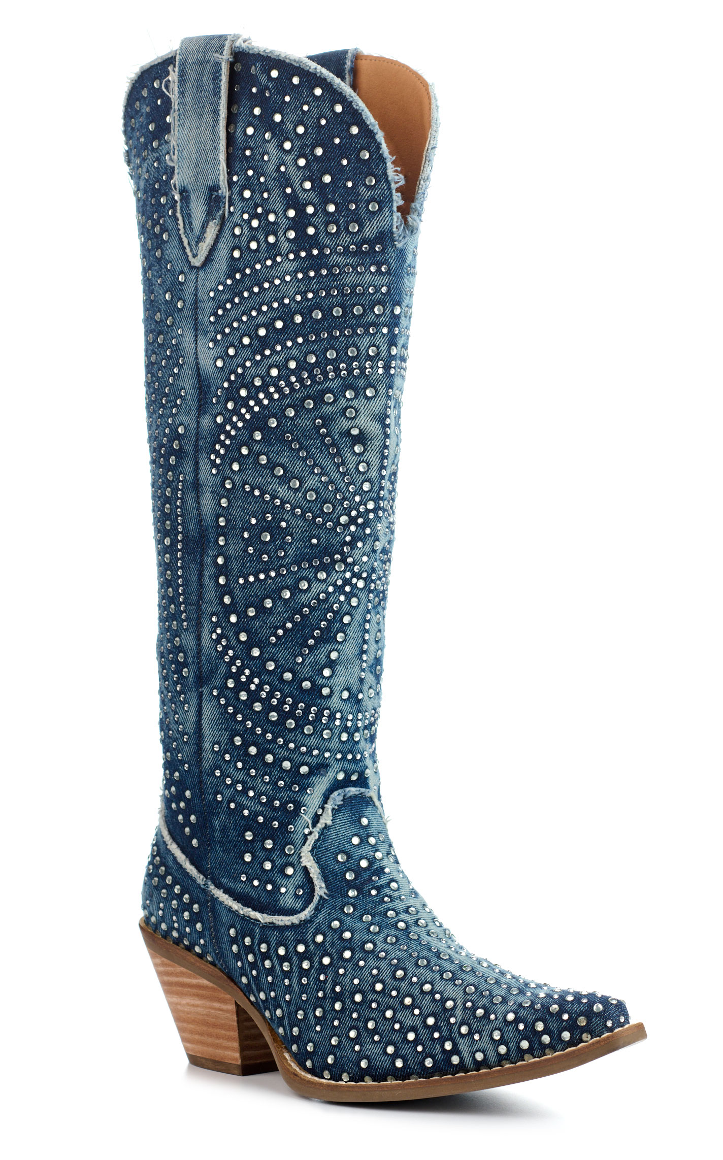Dingo Women's Honky Tonk Honey Rhinestone Snip Toe Tall Boots - Image 1