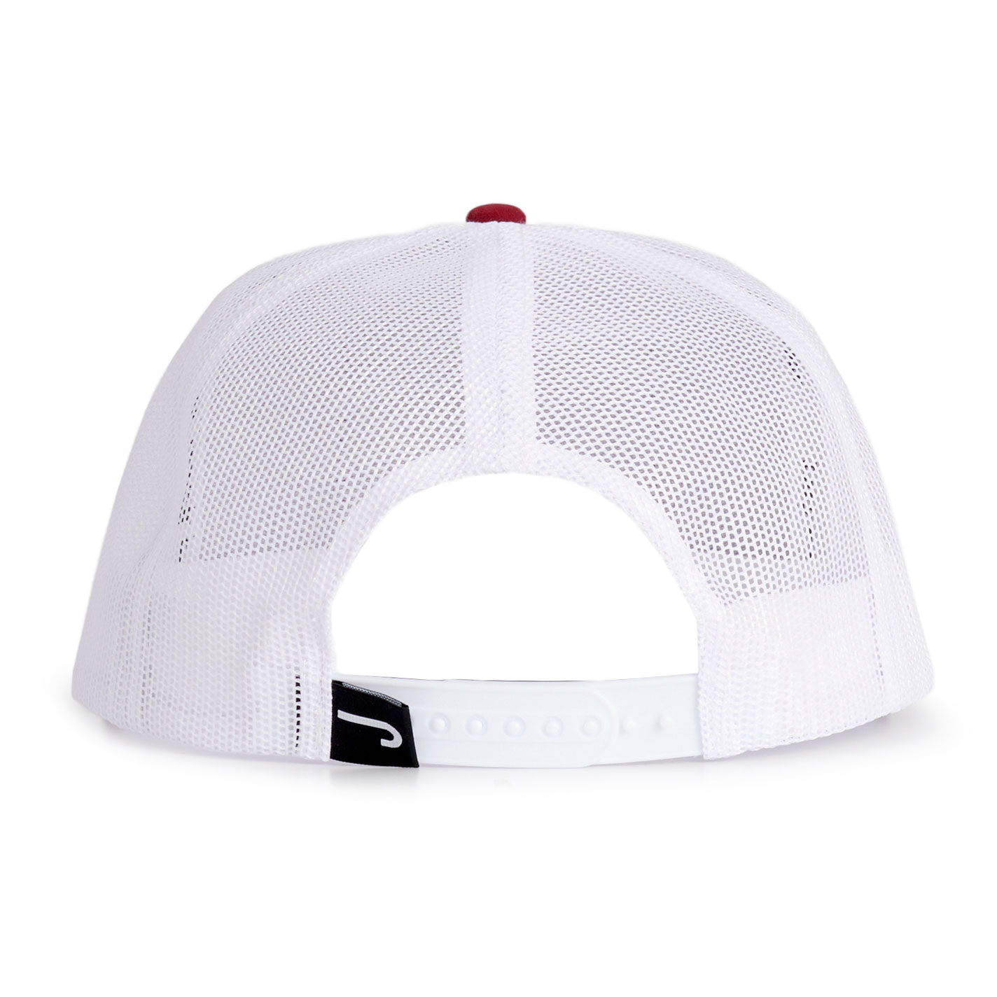 Lazy J Ranch Wear Maroon & White Patch & Rope Flat Bill Mesh Cap - Image 1