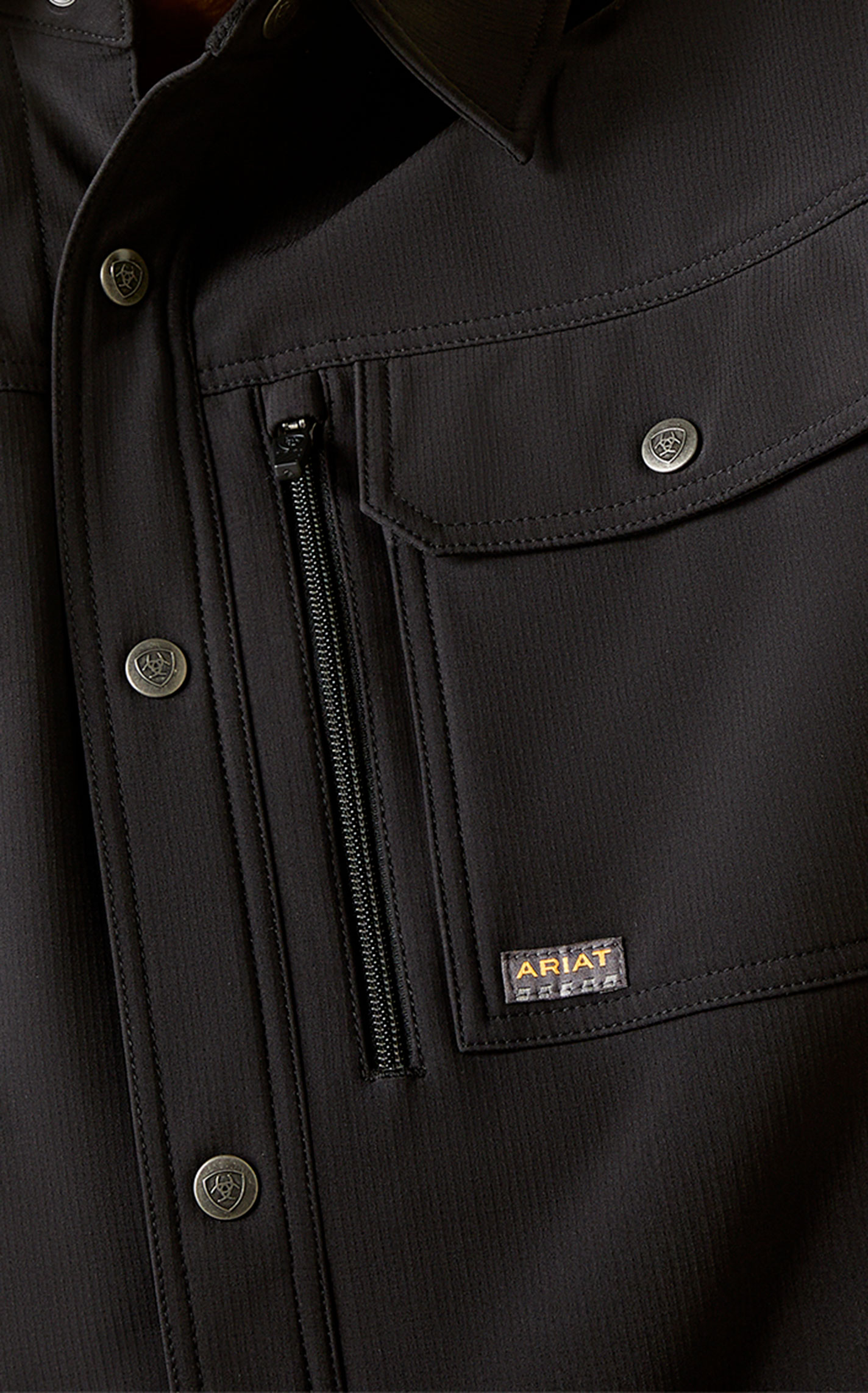 Ariat Men's Rebar Durastretch Utility Black Softshell Work Jacket - Image 1