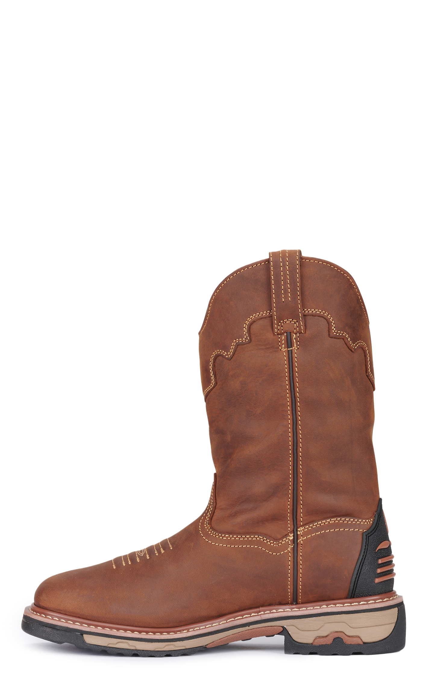 MEN 11IN  SAD TAN CH W/COLLAR WP PULL ON WD SQ TOE - Image 1