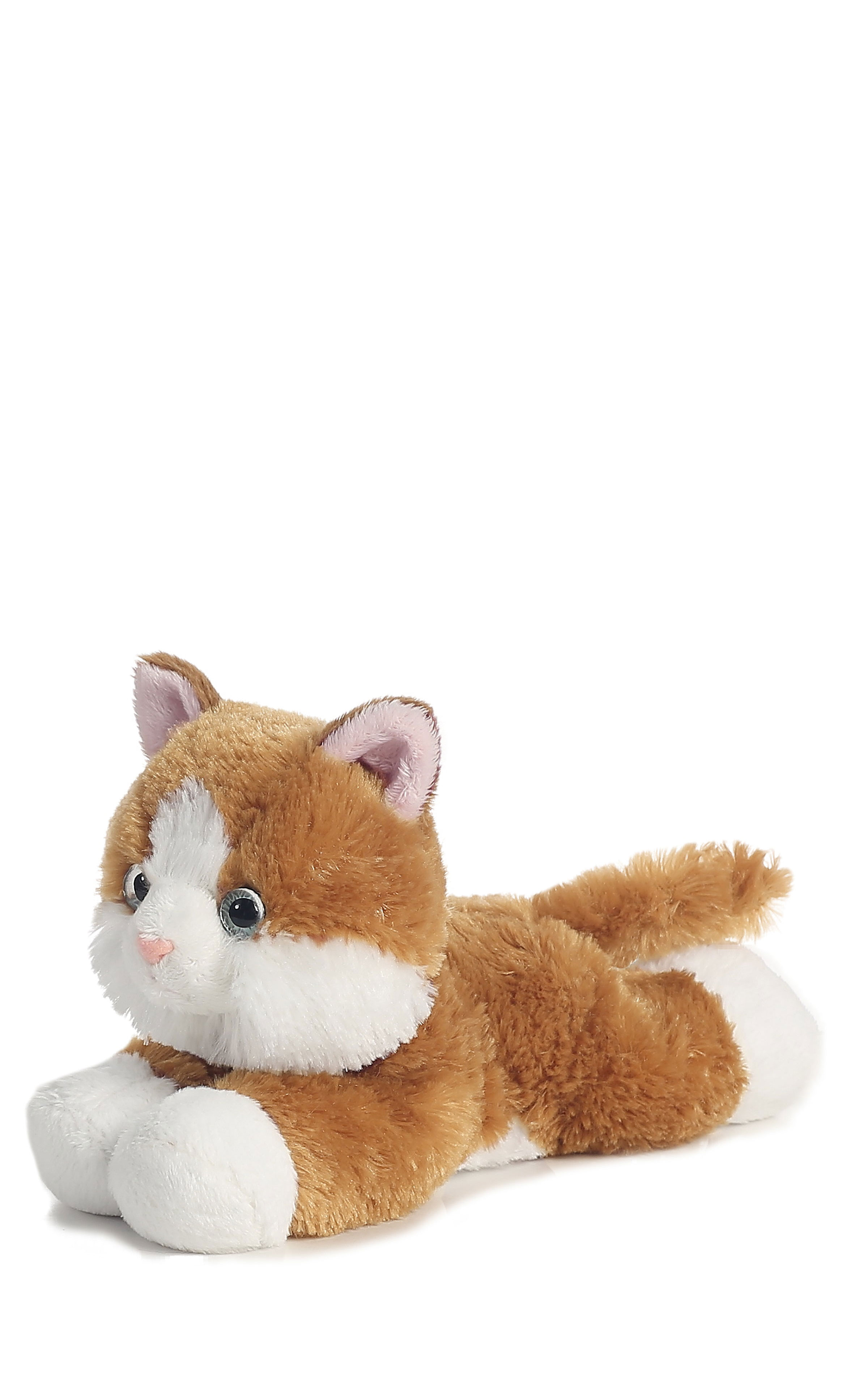 Aurora Flopsies Mini Pumpkin & White Sunshine Tabby Cat Stuffed Animal - Image 1