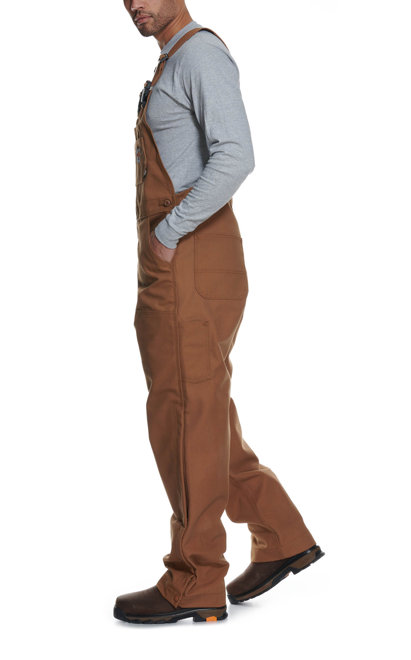 Carhartt FR Brown Unlined Duck Bib Overall - Image 1