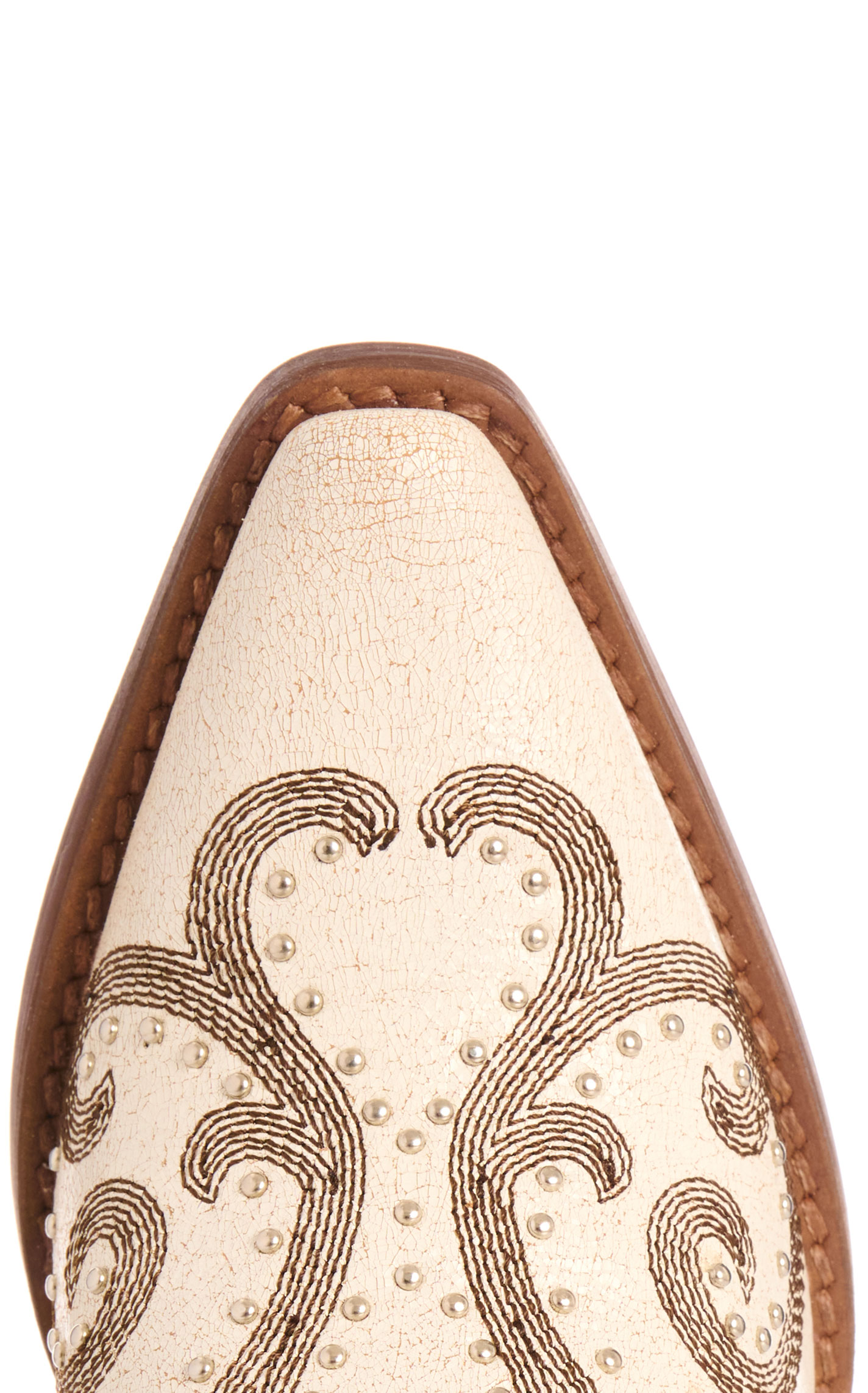 Rockin' C Women's White Crackle with Embroidery Snip Toe Cowboy Boots - Image 1